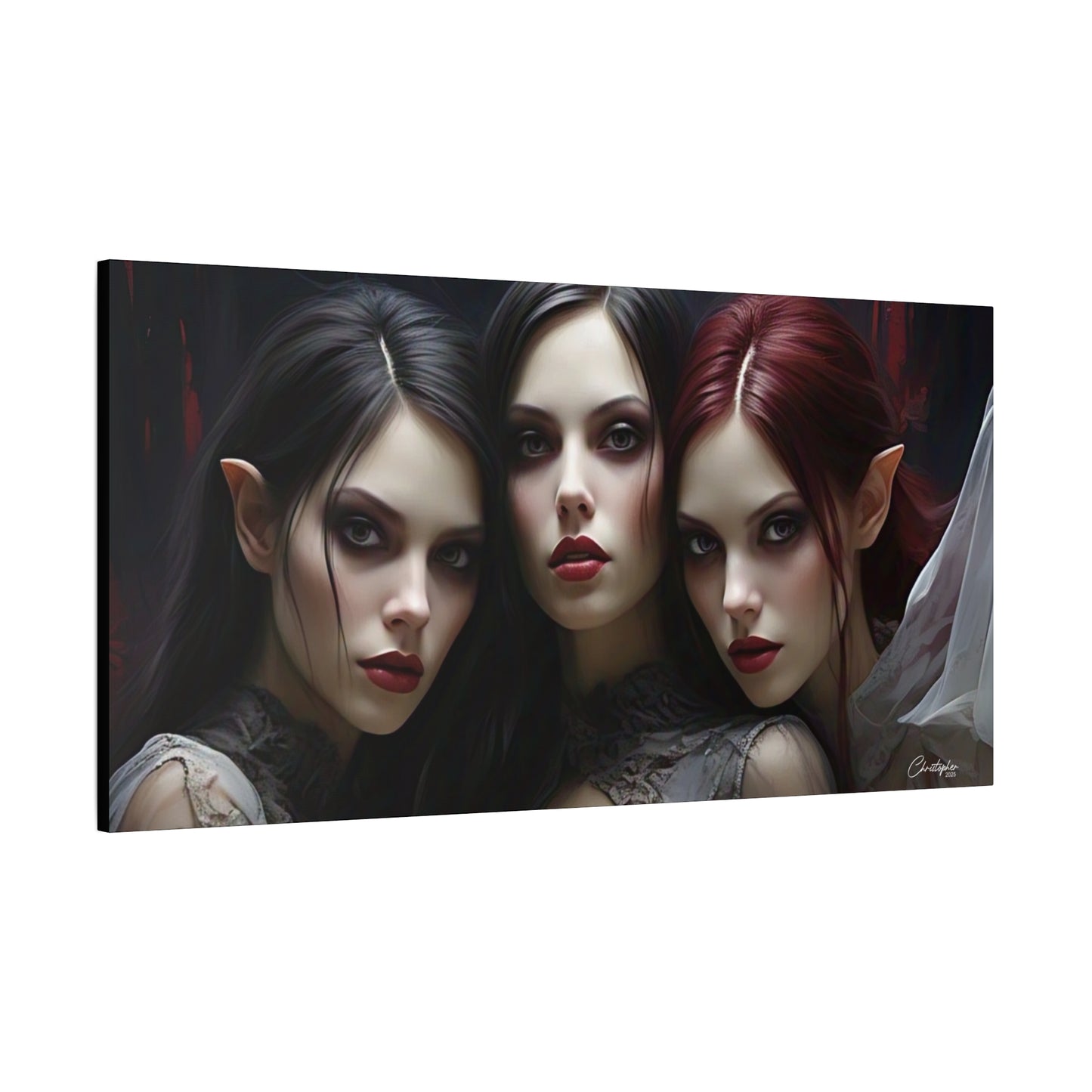 Gothic Wall Art Canvas, Fantasy Home Decor, Unique Gift for Halloween, Witchy Vibe Art, Dark Aesthetic Room Decor