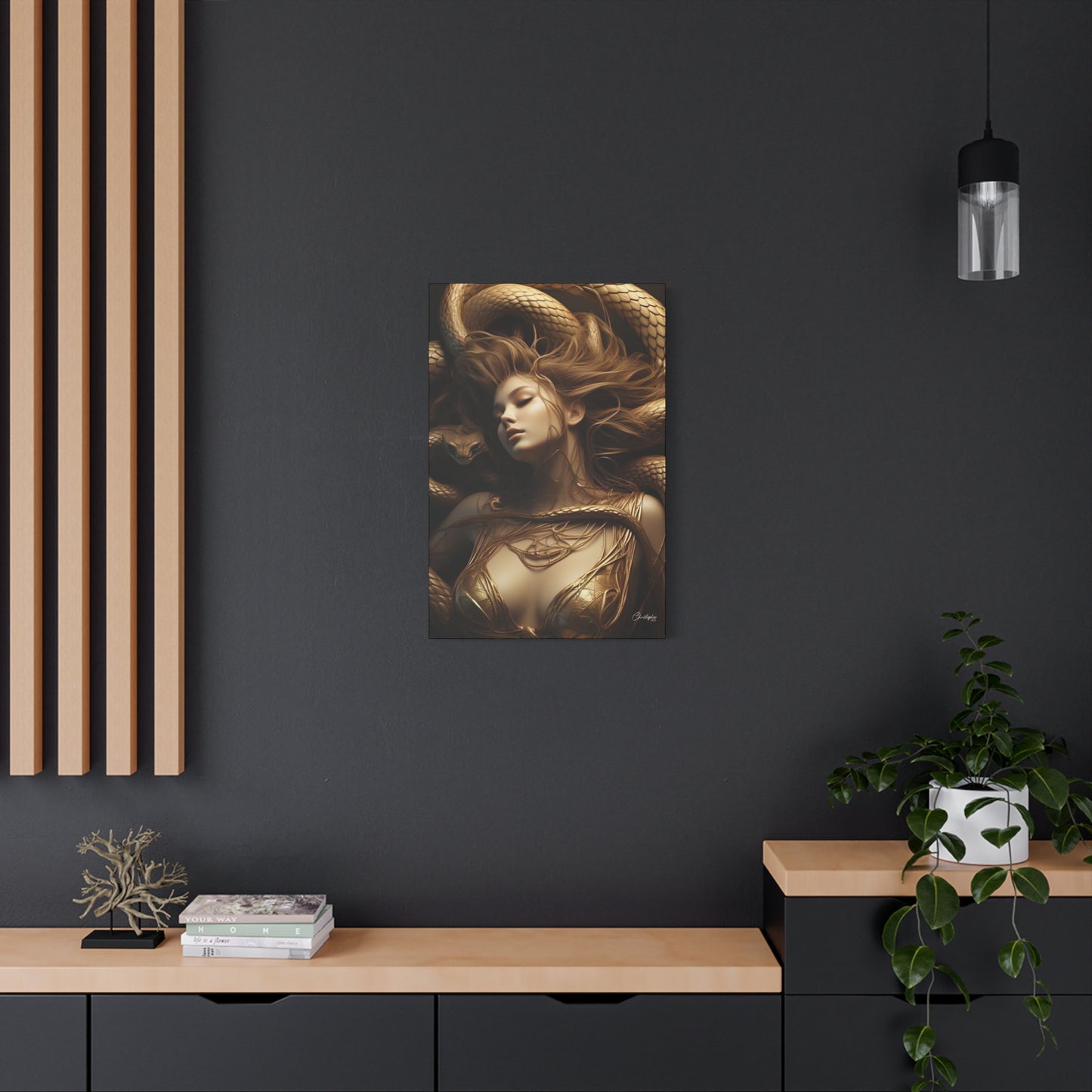 Goddess of Serpents Canvas Art - Stretched Matte Wall Decor