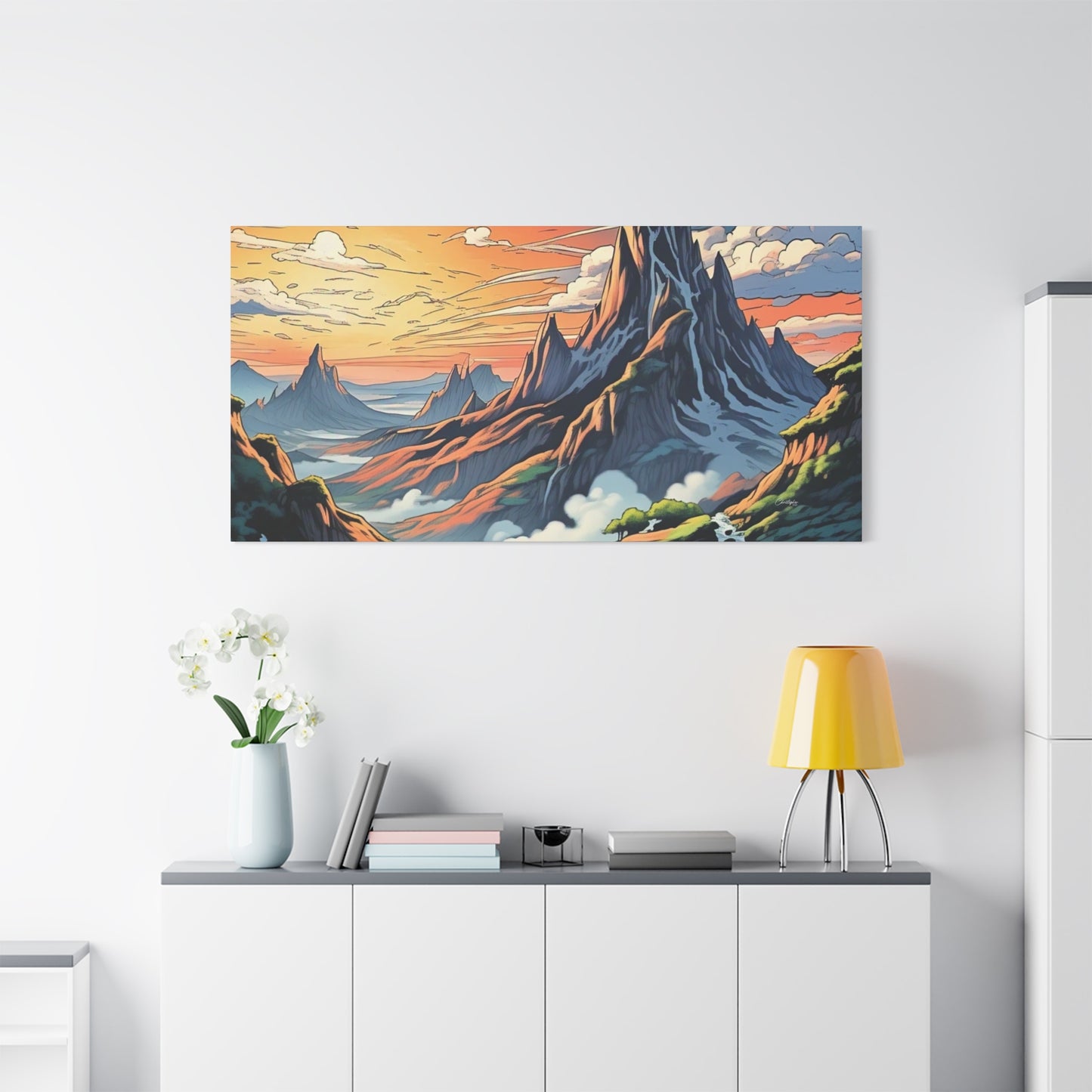 Stretched Canvas Art Print, Mountain Sunrise Landscape Decor, Wall Art for Home, Gift for Nature Lovers, Perfect for Living Room, [...]