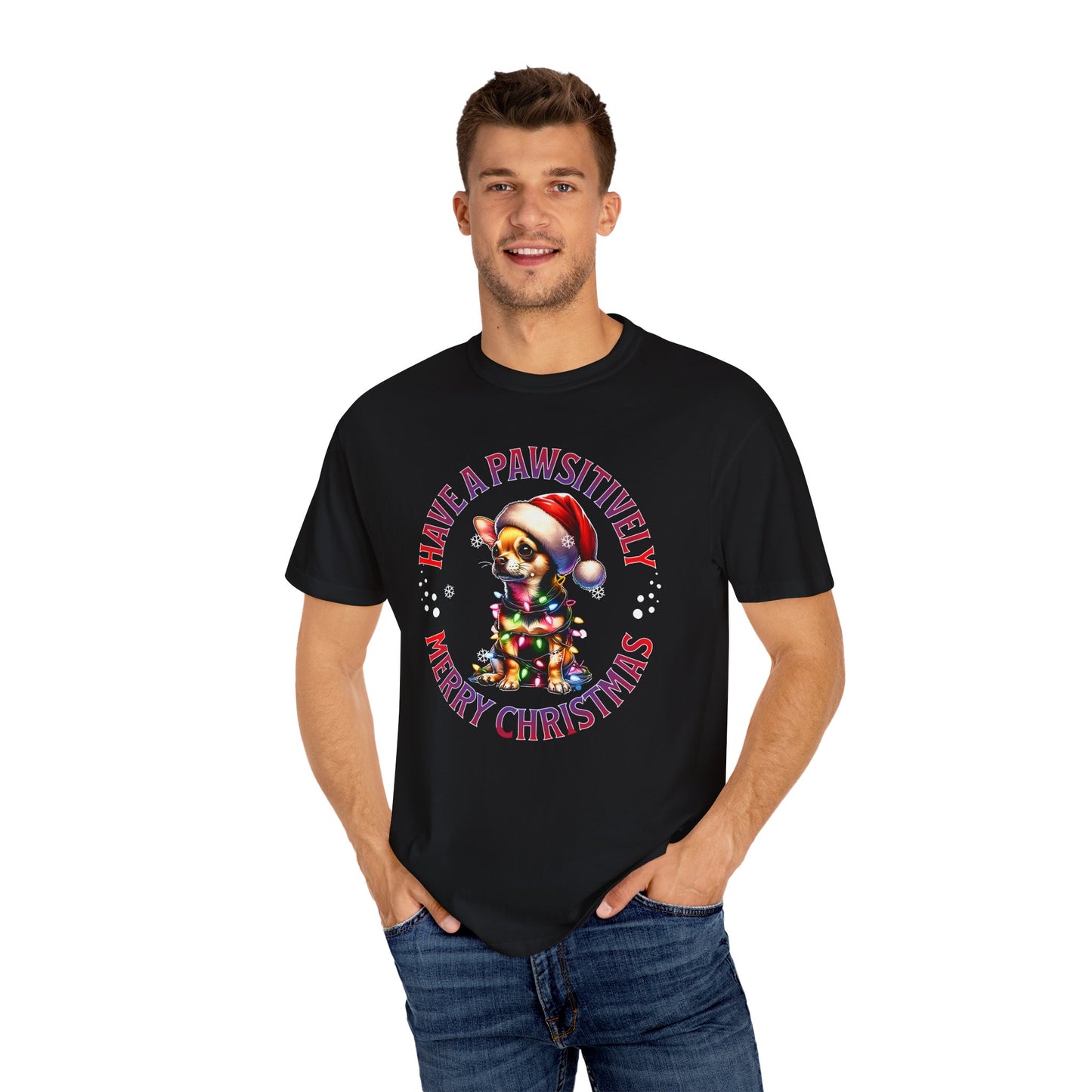 Christmas Puppy T-Shirt — “Have a Pawsitively Merry Christmas” Holiday Tee