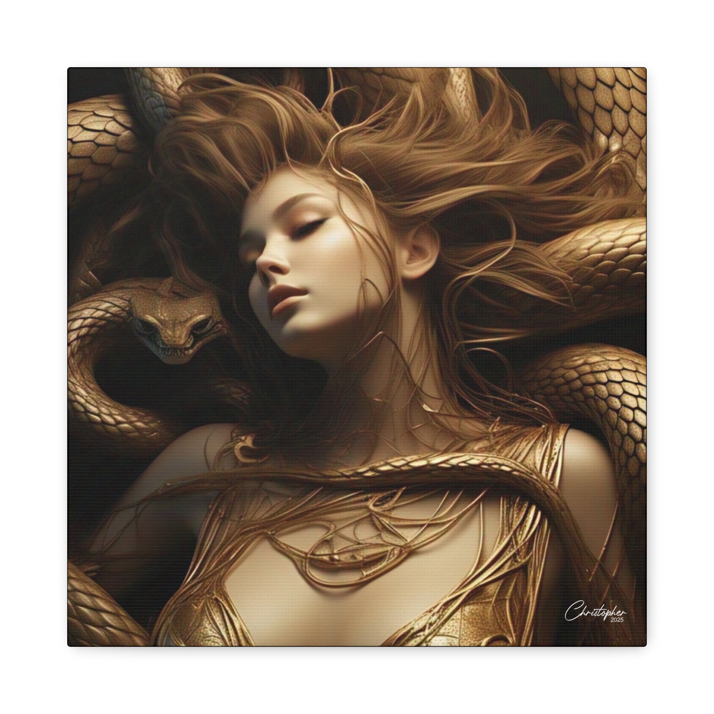 Goddess of Serpents Canvas Art - Stretched Matte Wall Decor