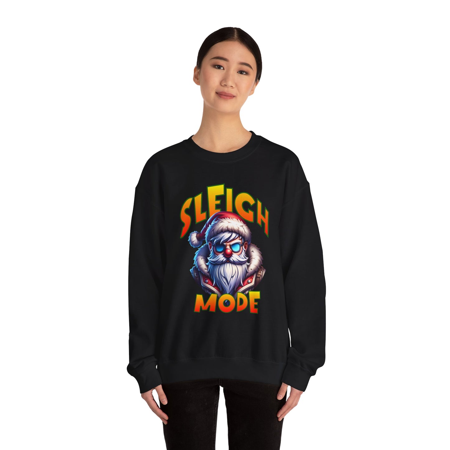 Sleigh Mode Sweatshirt — Cool Santa Graphic Holiday Crewneck