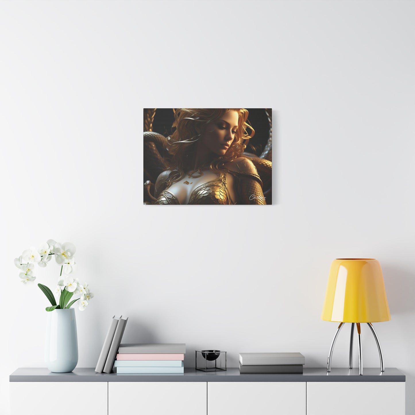 Fantasy Art Canvas Print - Serpent Goddess Home Decor