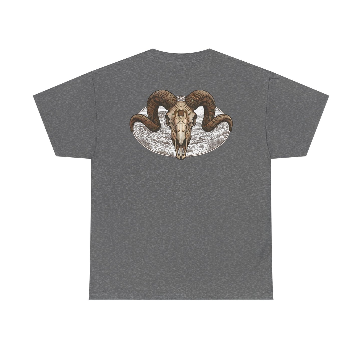 Ram Skull Graphic Tee Double Sided — 'Chestnut Valley, Oregon' Vintage Occult Shirt