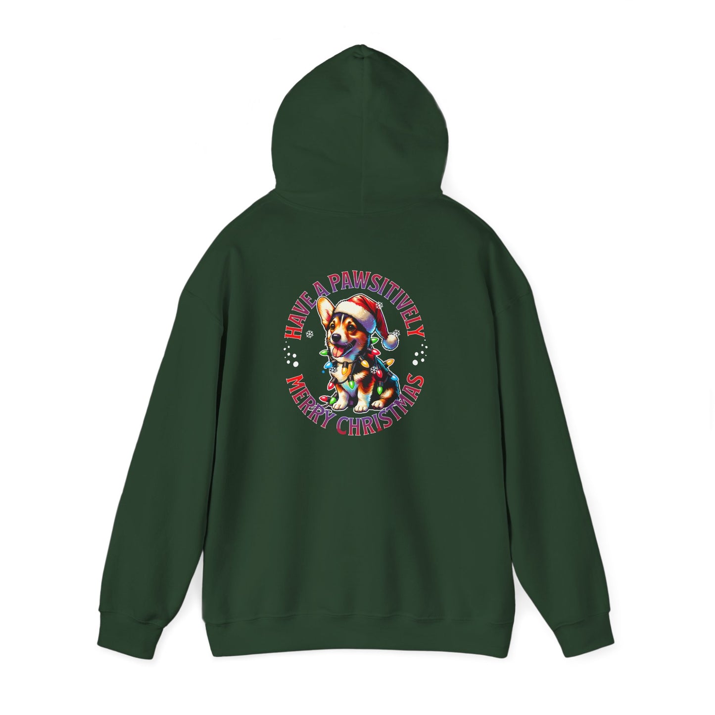 Christmas Pack Corgie Hoodie - Festive Dogs in Santa Hats "Have A Paw-sitively Merry Christmas"