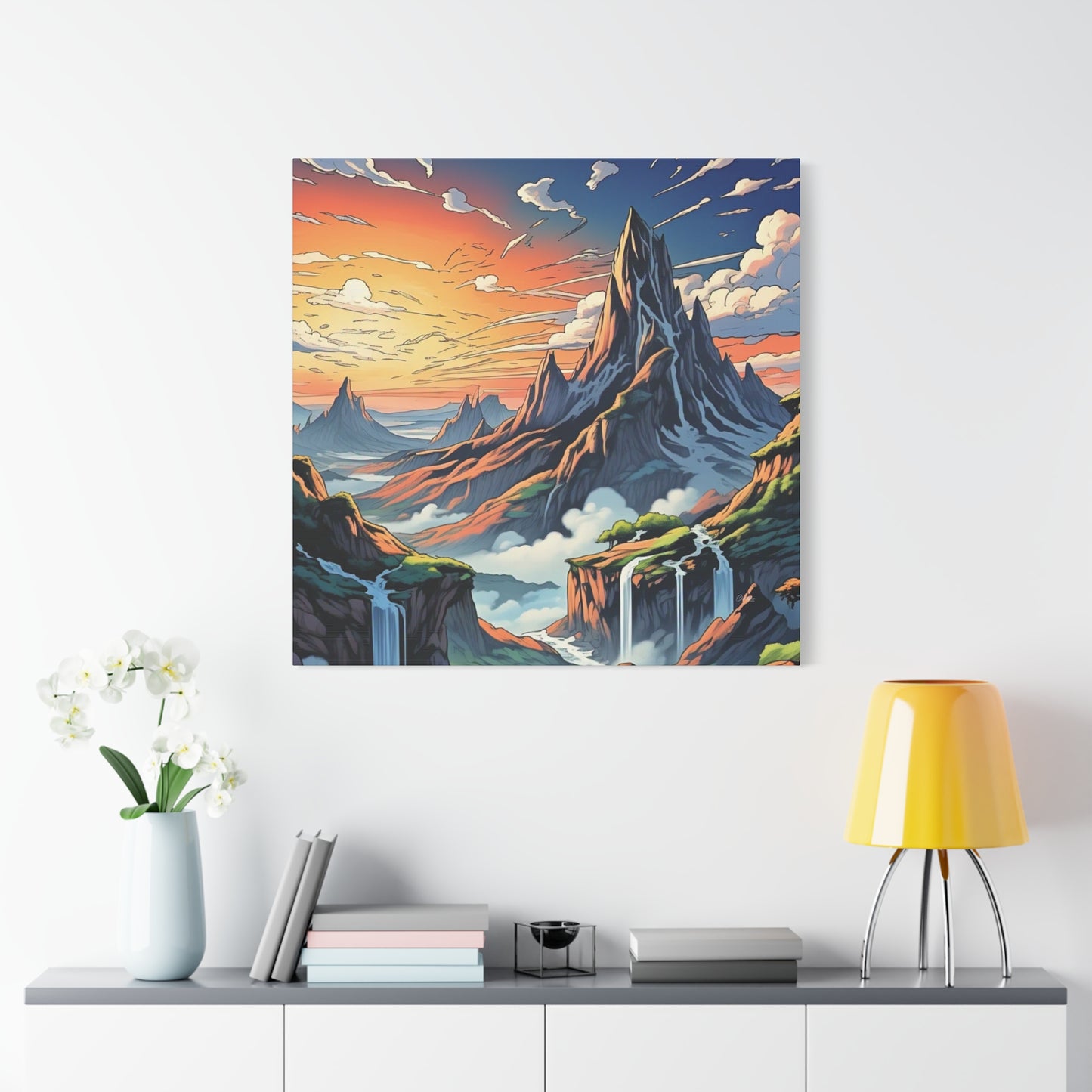 Stretched Canvas Art Print, Mountain Sunrise Landscape Decor, Wall Art for Home, Gift for Nature Lovers, Perfect for Living Room, [...]