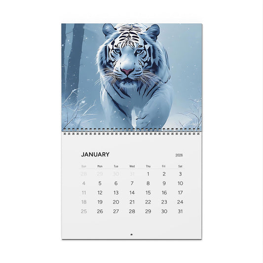 Majestic Tiger Wall Calendar 2026, Animal Lover Gift, Home Decor, Nature Enthusiast Calendar, Wildlife Art, Monthly Planner