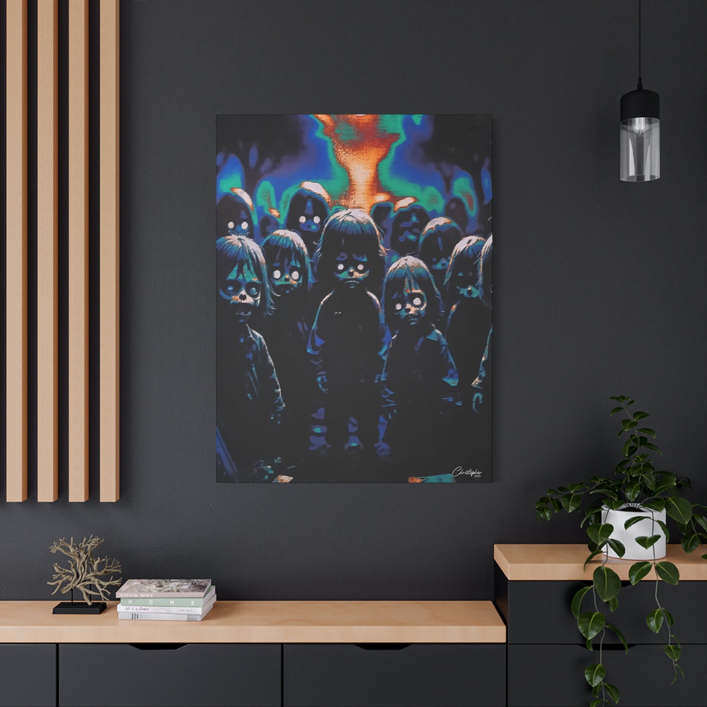 Original Laser Engraved Art, Full Wrapped Edges, Matte Canvas, Stretched, 1.25"