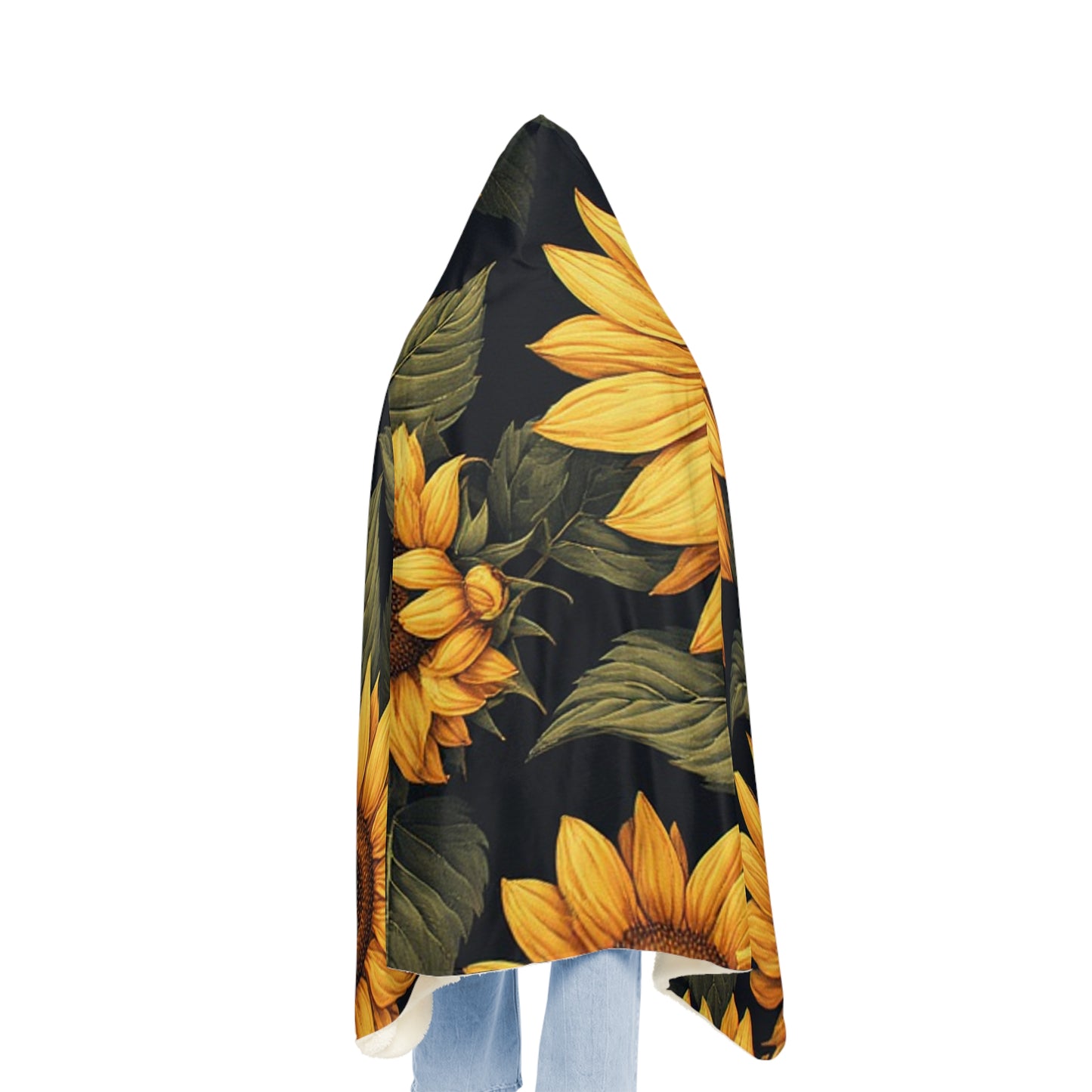 Sunflower Snuggle Blanket, Cozy Throw Blanket, Warm Fleece Wrap, Gift for Her, Home Decor for Fall