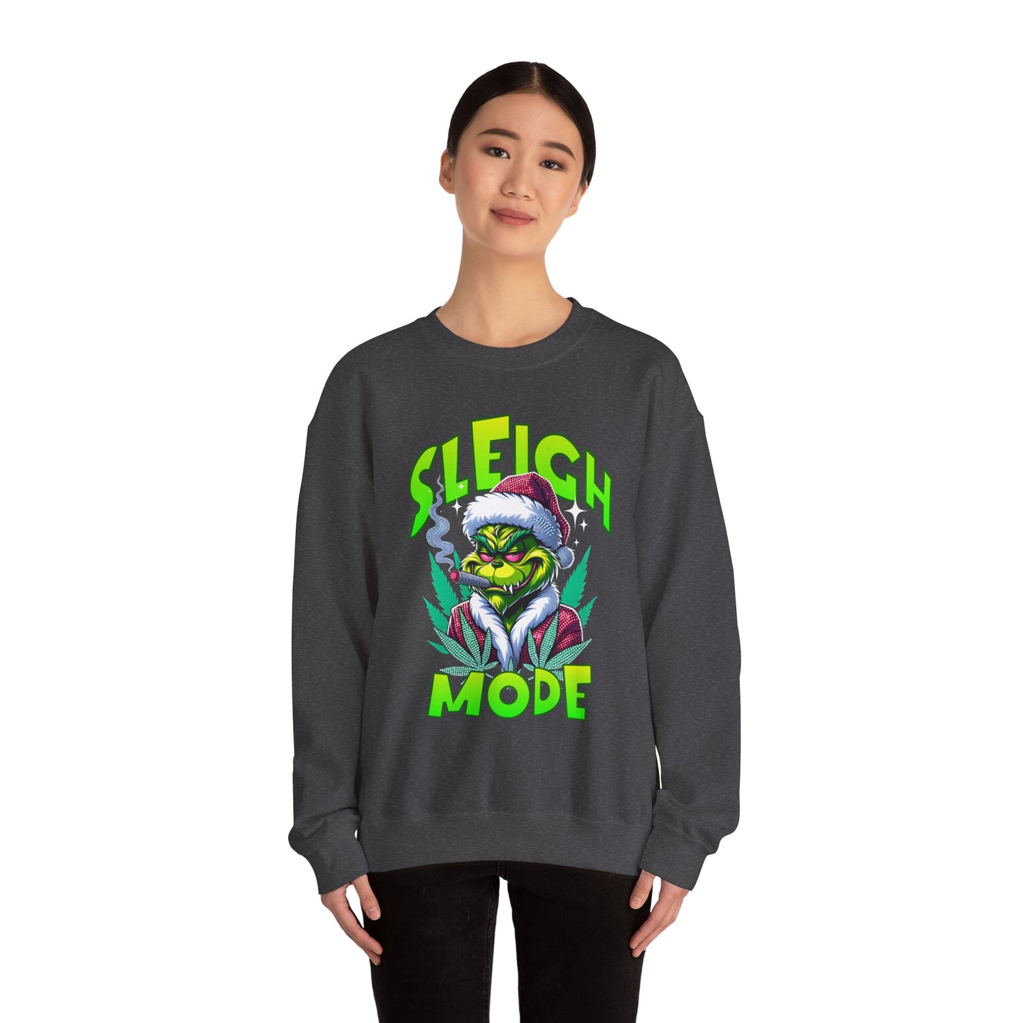 Sweatshirt — "Sleigh Mode" Grinch Holiday Crewneck