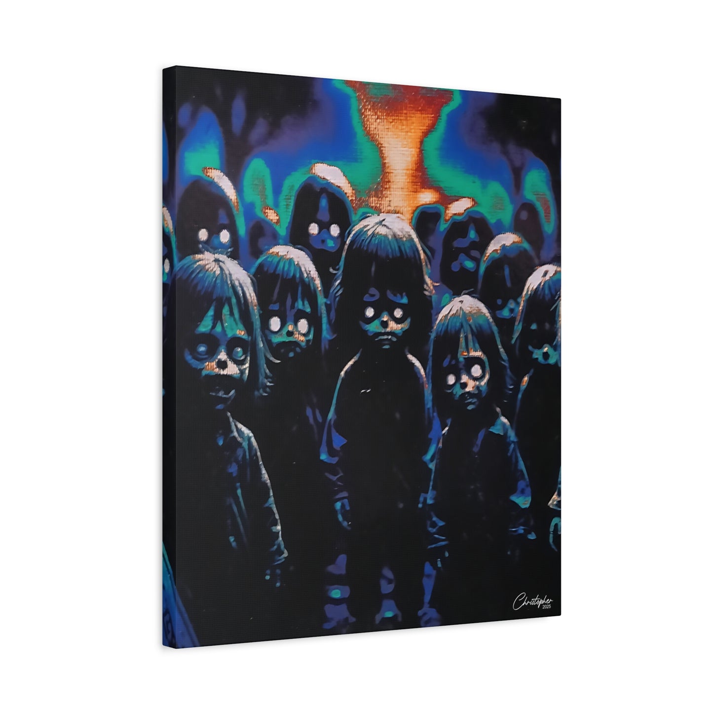 Original Laser Engraved Art, Full Wrapped Edges, Matte Canvas, Stretched, 1.25"