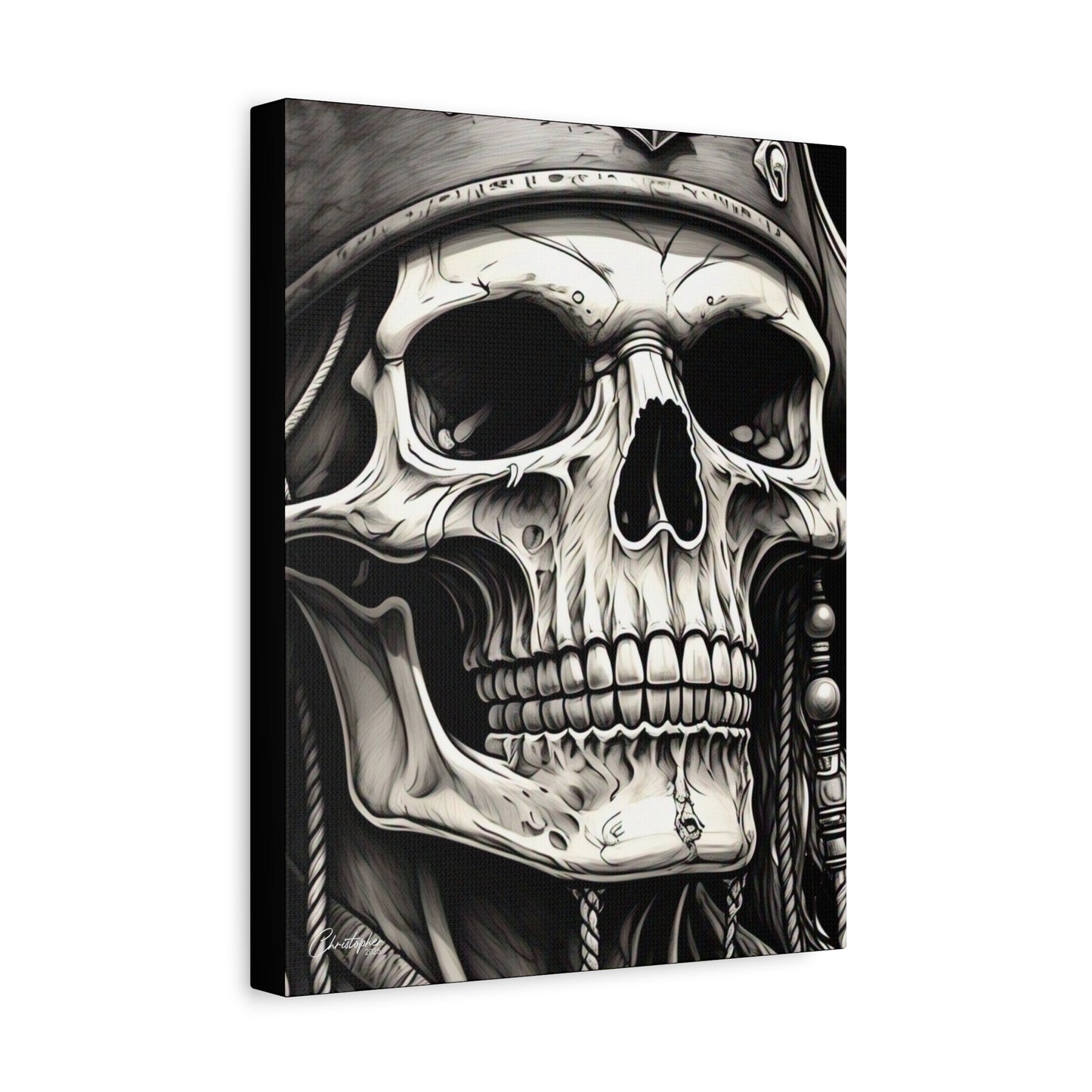 Pirate Skull Canvas Art - Edgy Gothic Decor, Wall Art for Halloween, Gothic Home Decor, Pirate Theme, Gift for Him