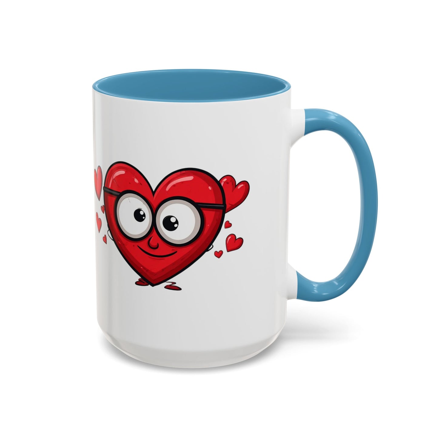 Cute Cartoon Heart Coffee Mug — Valentine Love Accent Mug (11/15oz)