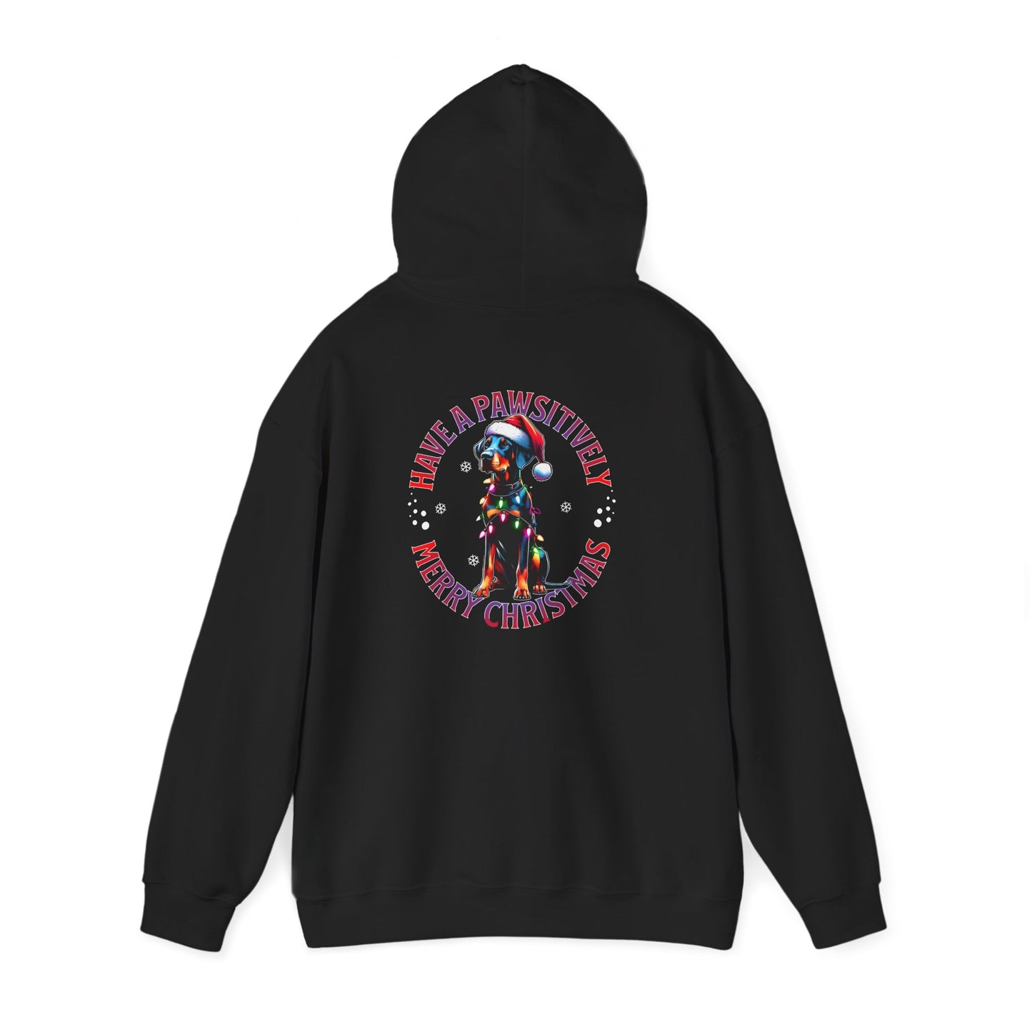 Christmas Pack Dobie Hoodie — “Have a Pawsitively Merry Christmas” Festive Dog Sweatshirt
