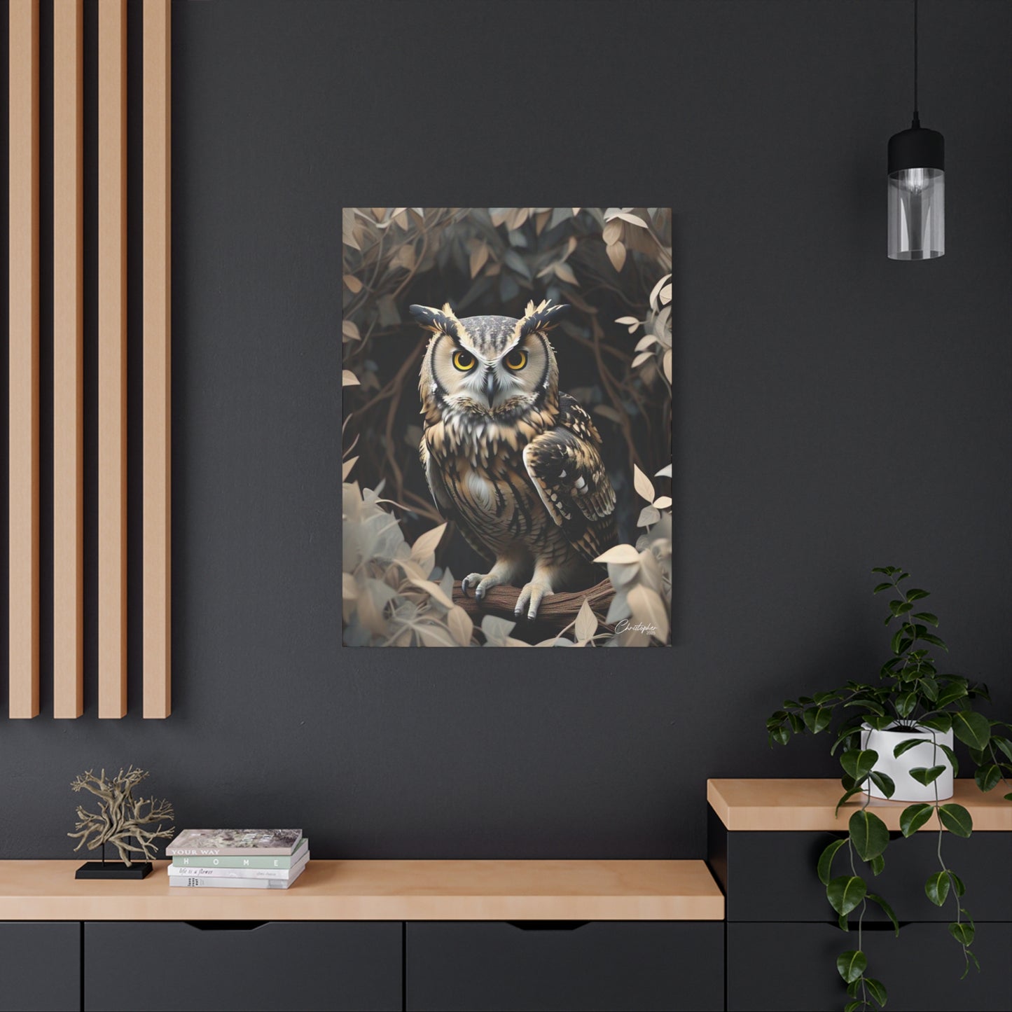 Realistic Owl Canvas Art - Nature Wall Decor for Home & Office