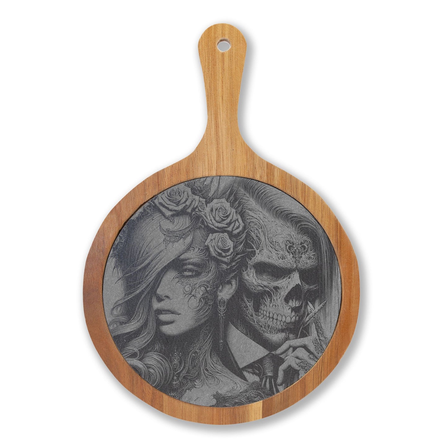 Engraved Gothic Couple Charcuterie Board
