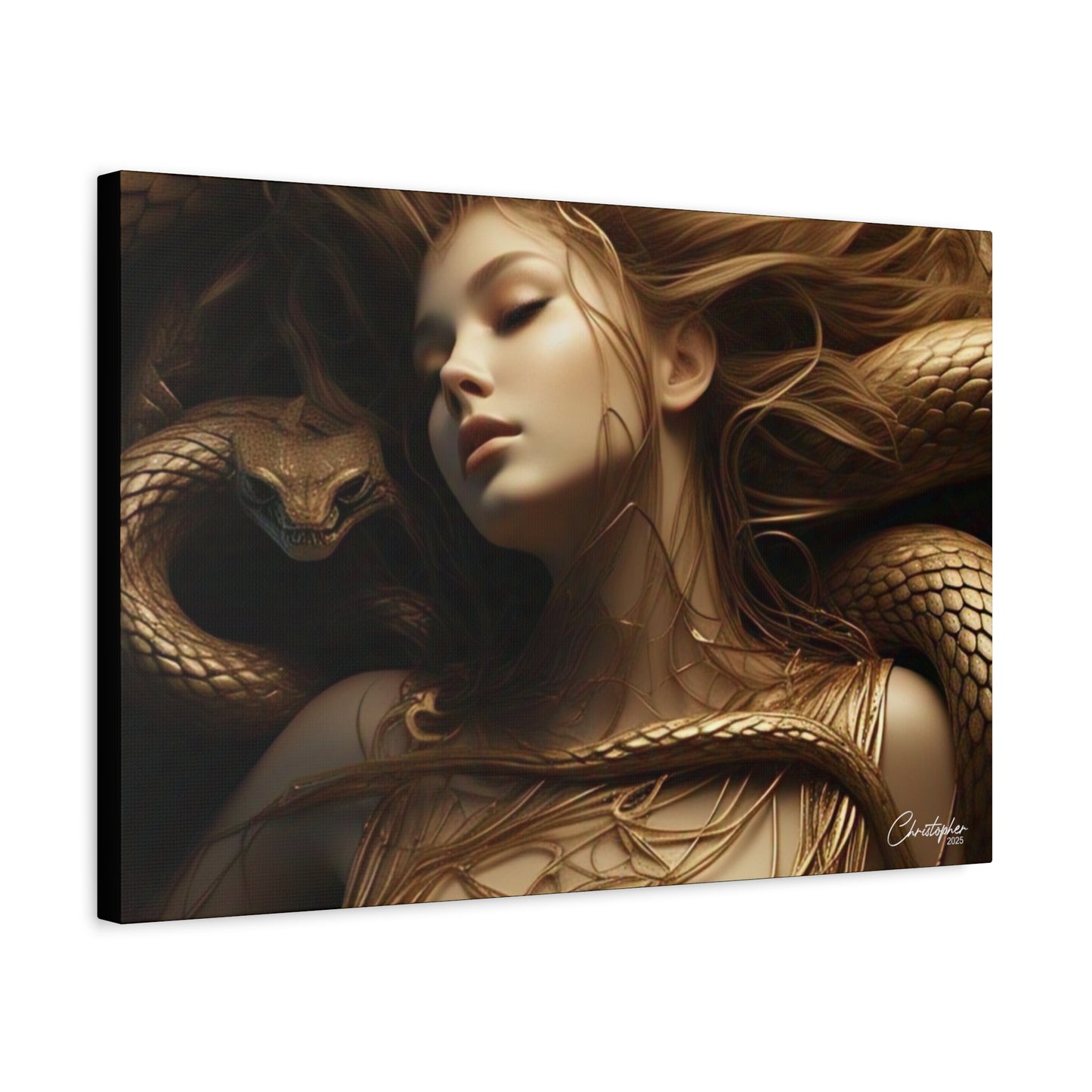 Goddess of Serpents Canvas Art - Stretched Matte Wall Decor