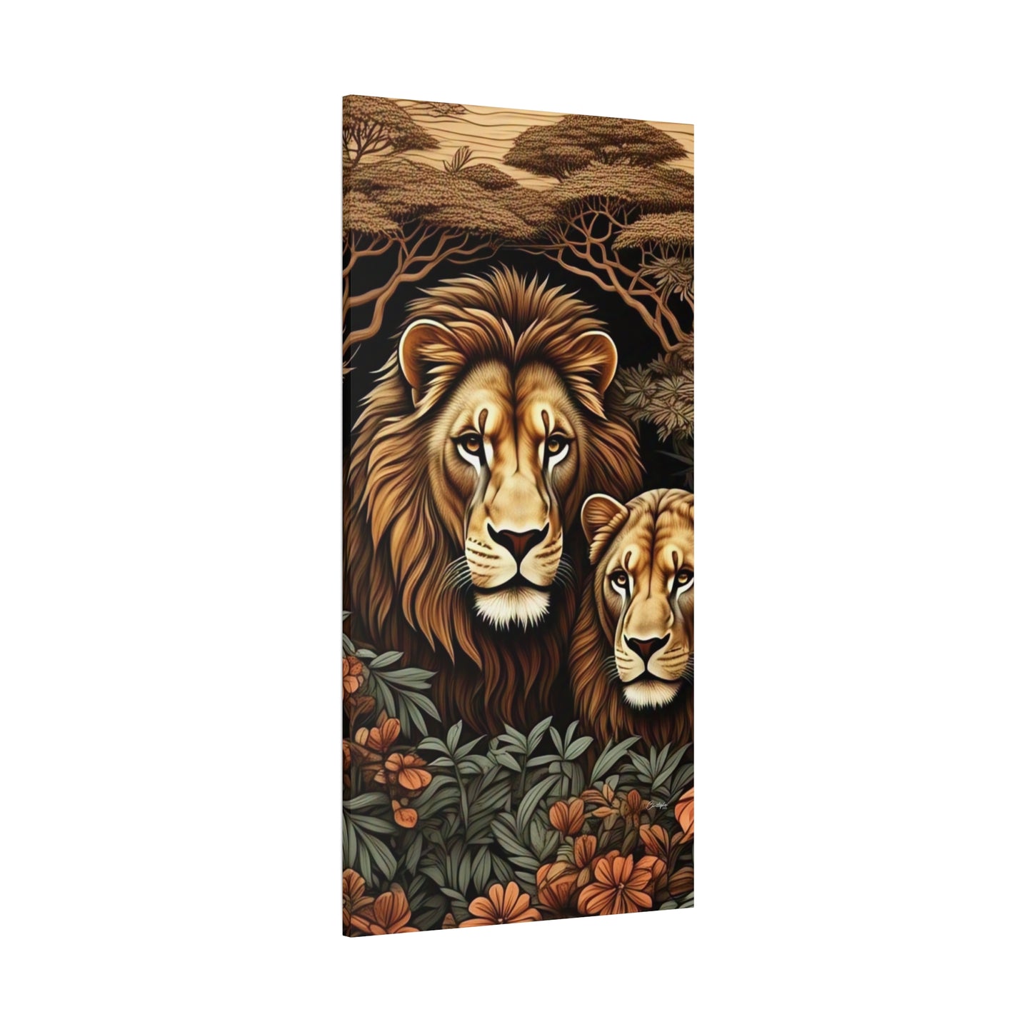 Majestic Lion Family Canvas Wall Art, Animal Lovers Decor, Wildlife Home Accent, Gift for Nature Enthusiasts, Meaningful Family Art