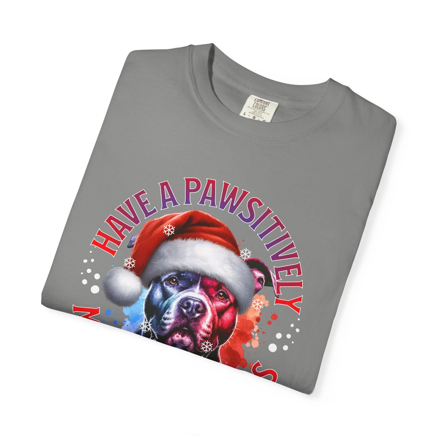 Have a Pawsitively Merry Christmas Pit Bull T-Shirt — Santa Dog Holiday Tee