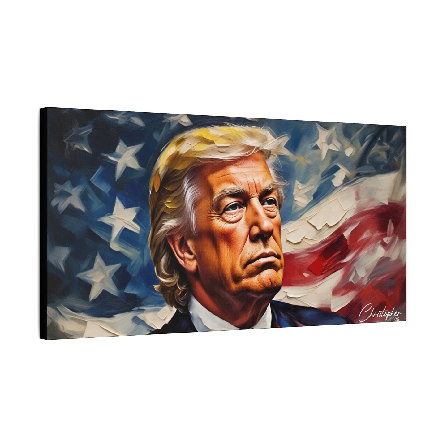 Patriotic Canvas Art, Stretched Wall Decor, Home Office, Gifts for Republicans, Political Enthusiasts, Americana Artwork