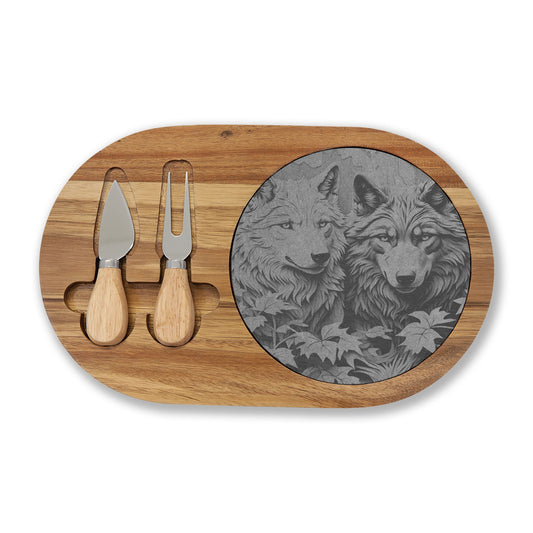 Engraved Wolf Charcuterie Board