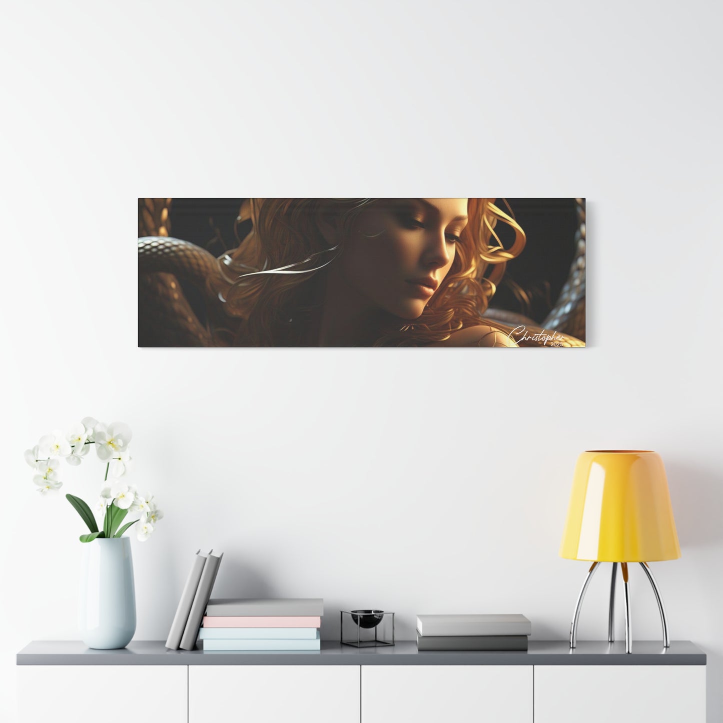 Fantasy Art Canvas Print - Serpent Goddess Home Decor