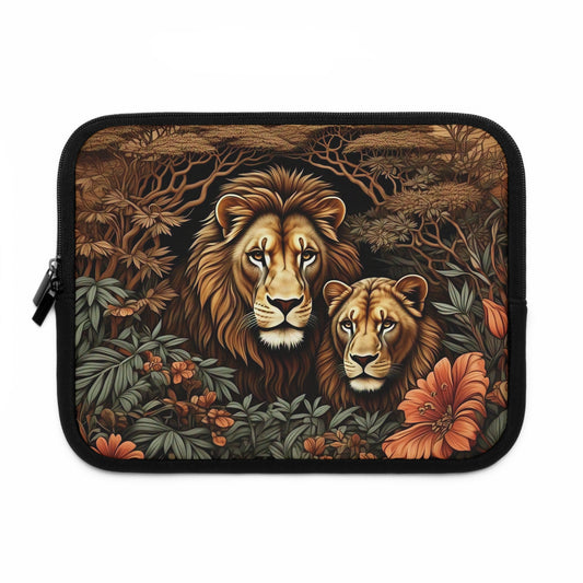 Majestic Lion Laptop Sleeve, Wildlife Art Case, Computer Sleeve for Animal Lovers, Nature Themed Gift, Eco-Friendly Tech Accessory