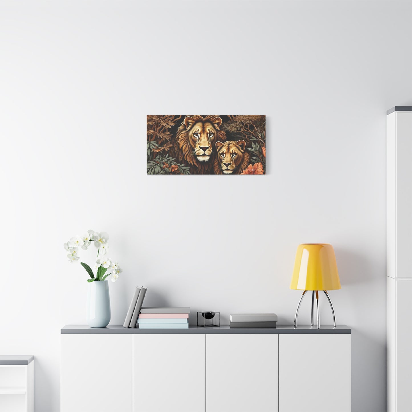 Majestic Lion Family Canvas Wall Art, Animal Lovers Decor, Wildlife Home Accent, Gift for Nature Enthusiasts, Meaningful Family Art
