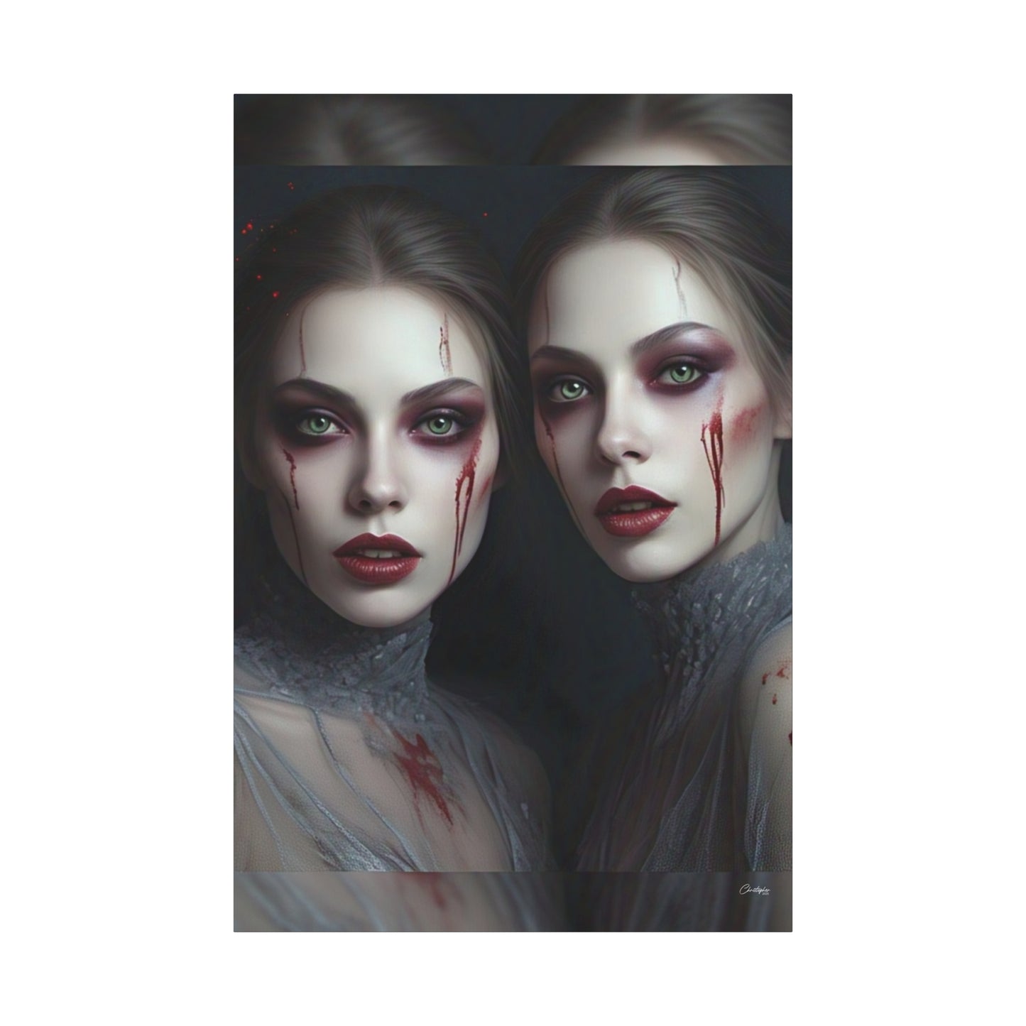 Spooky Art Canvas Print, Matte Canvas, Stretched Wall Decor, Gothic Home Decor, Halloween Art, Unique Gift