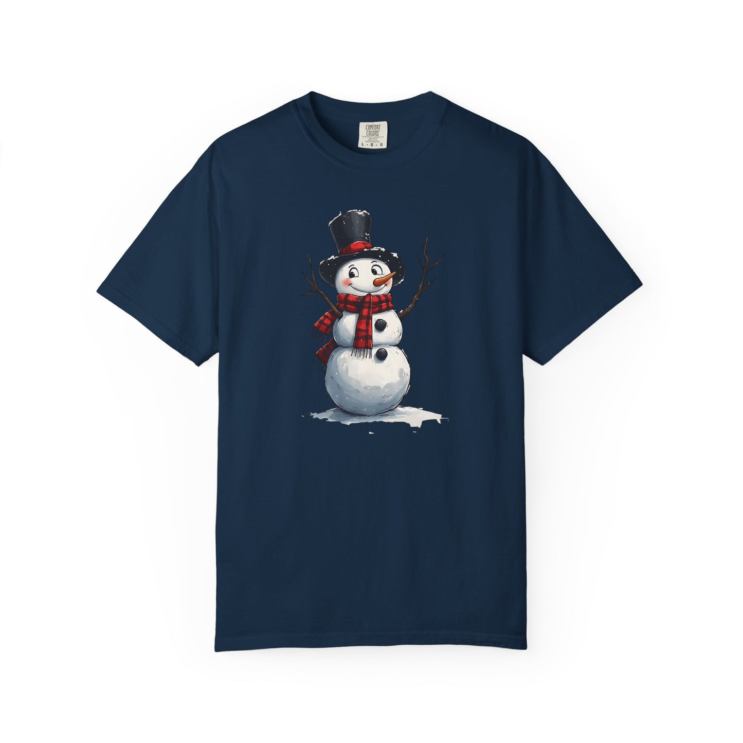 Snowman Tee — Cute Vintage Snowman with Scarf & Top Hat Holiday T-Shirt