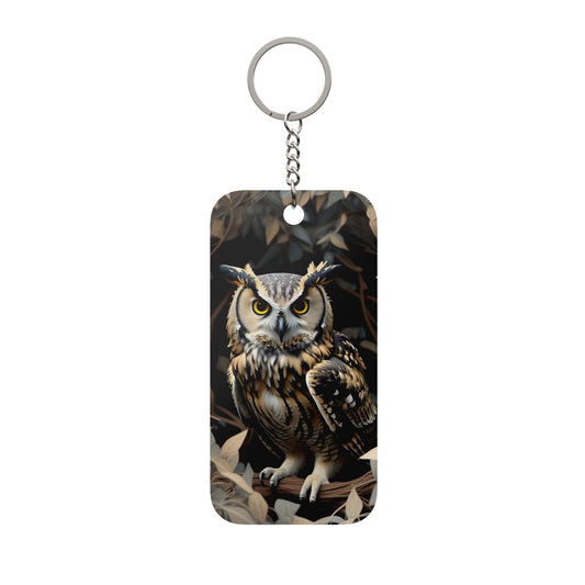 Owl Keychain Charm – Double-Sided Night Forest Owl Accessory