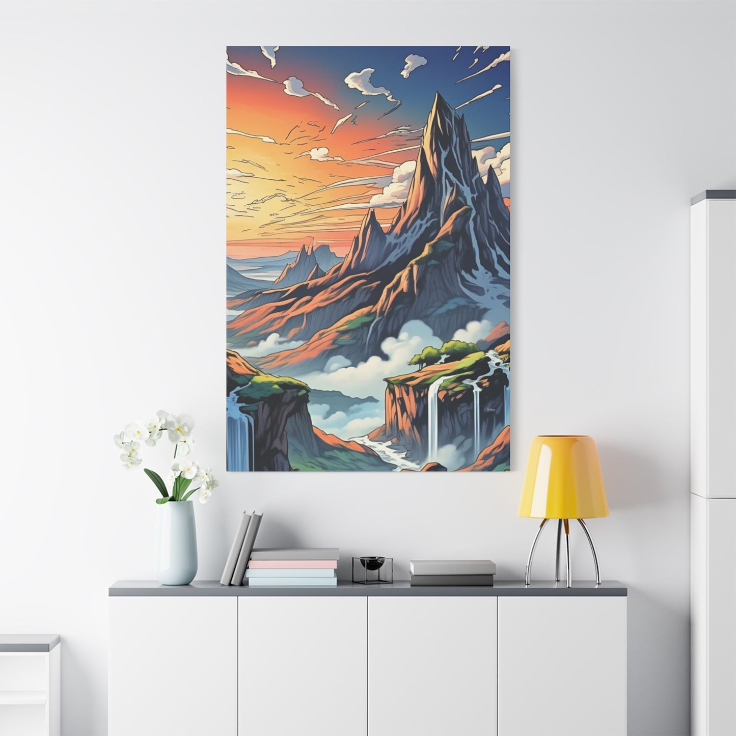 Stretched Canvas Art Print, Mountain Sunrise Landscape Decor, Wall Art for Home, Gift for Nature Lovers, Perfect for Living Room, [...]