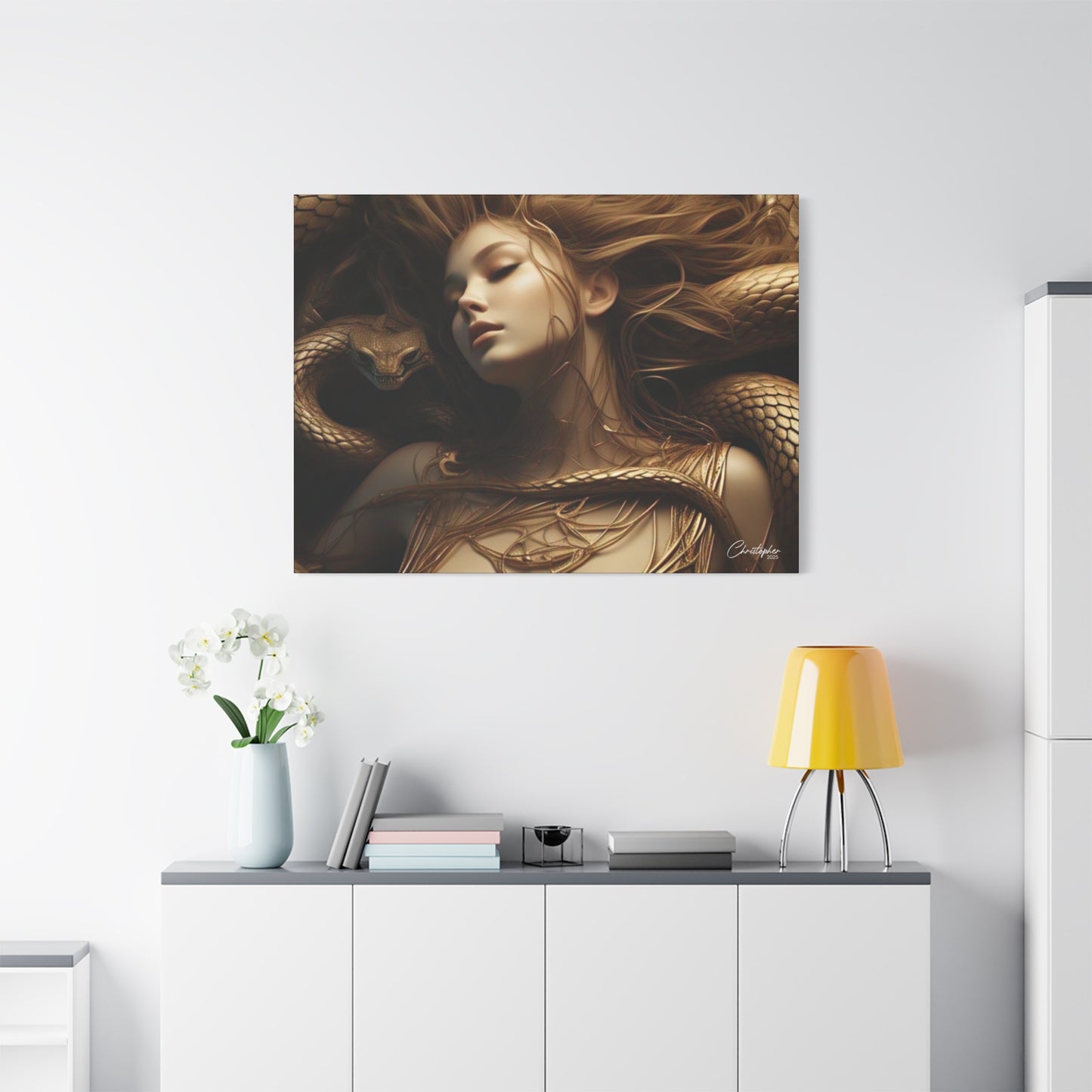 Goddess of Serpents Canvas Art - Stretched Matte Wall Decor