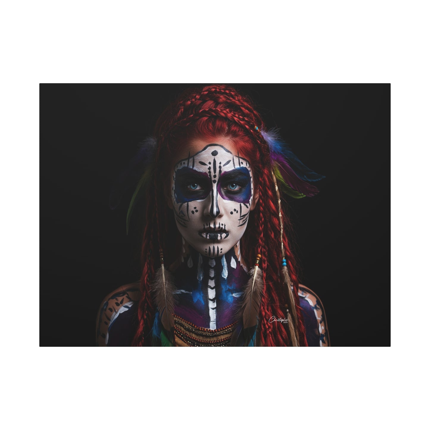 Colorful Tribal Art Canvas Print - Bohemian Home Decor