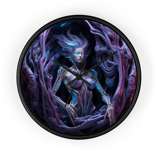 Mystical Fantasy Wall Clock, Unique Home Decor, Gothic Timepiece for Dreamers, Gift for Nerds, Spooky Occasions