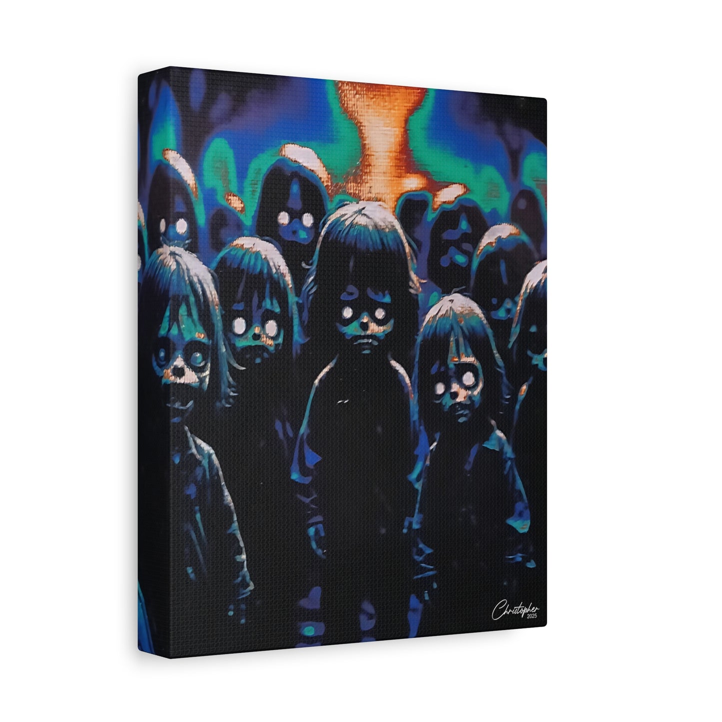 Original Laser Engraved Art, Full Wrapped Edges, Matte Canvas, Stretched, 1.25"