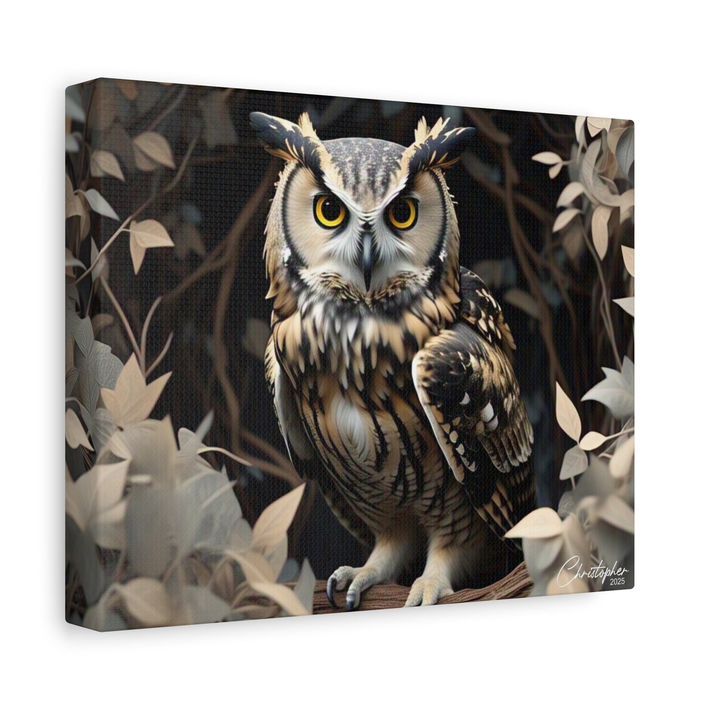 Realistic Owl Canvas Art - Nature Wall Decor for Home & Office