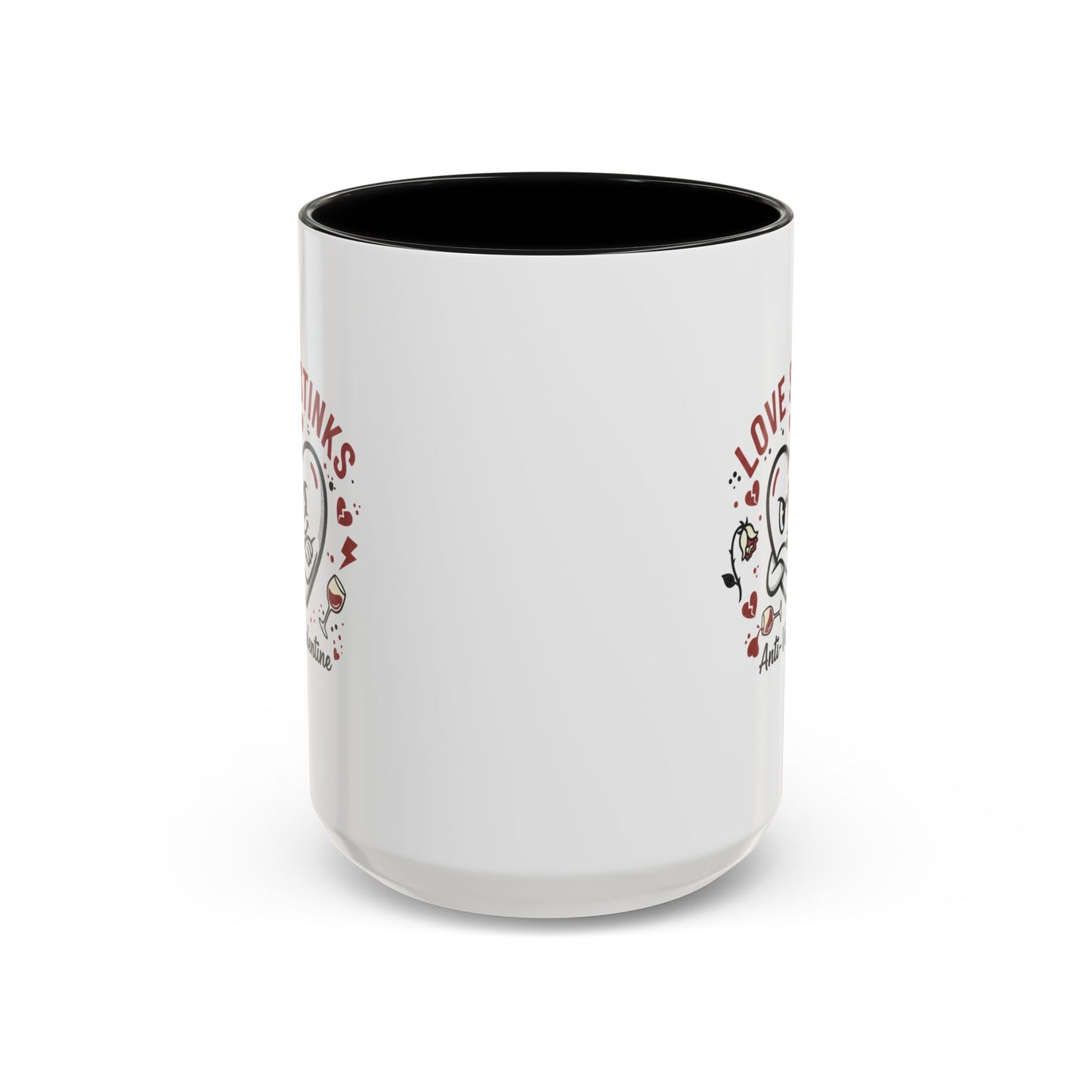 Coffee Mug — "Love Stinks" Anti-Valentine Heart Accent Mug (11/15oz)