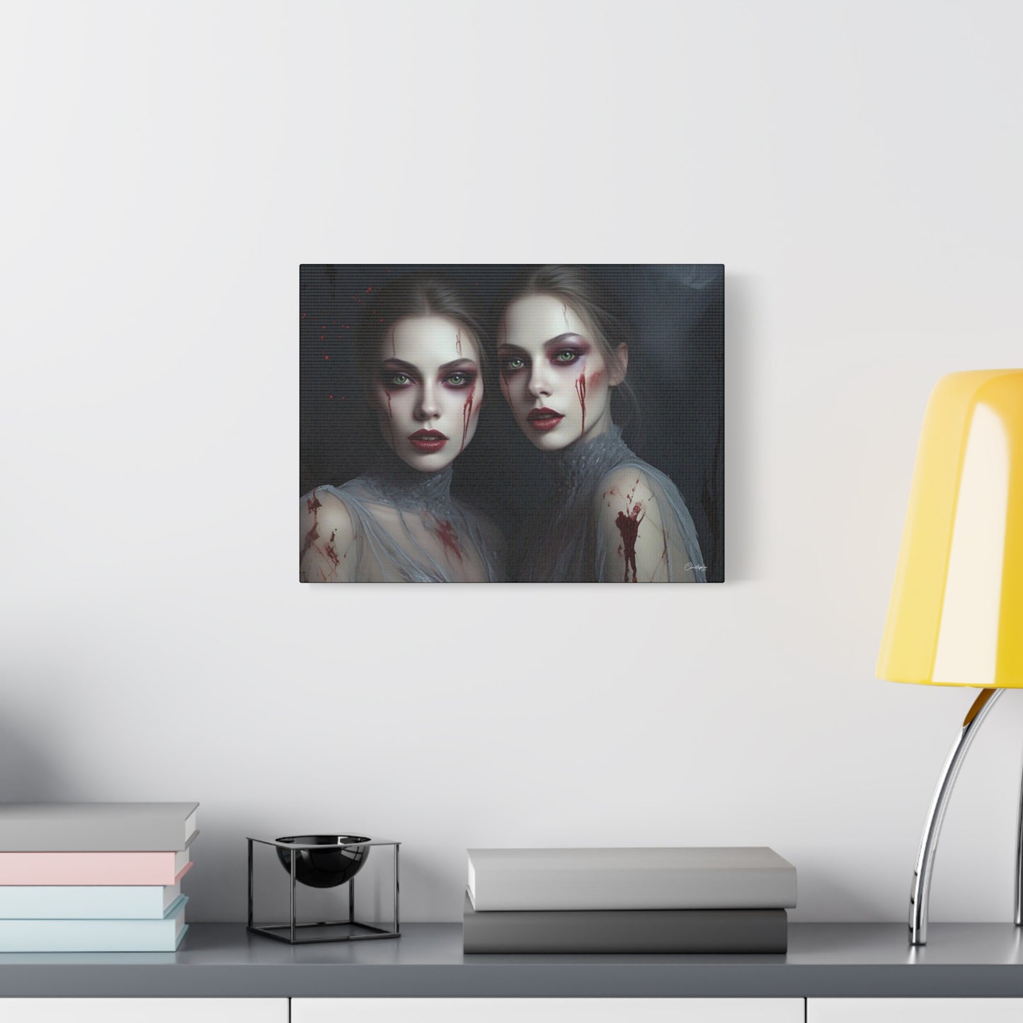Spooky Art Canvas Print, Matte Canvas, Stretched Wall Decor, Gothic Home Decor, Halloween Art, Unique Gift