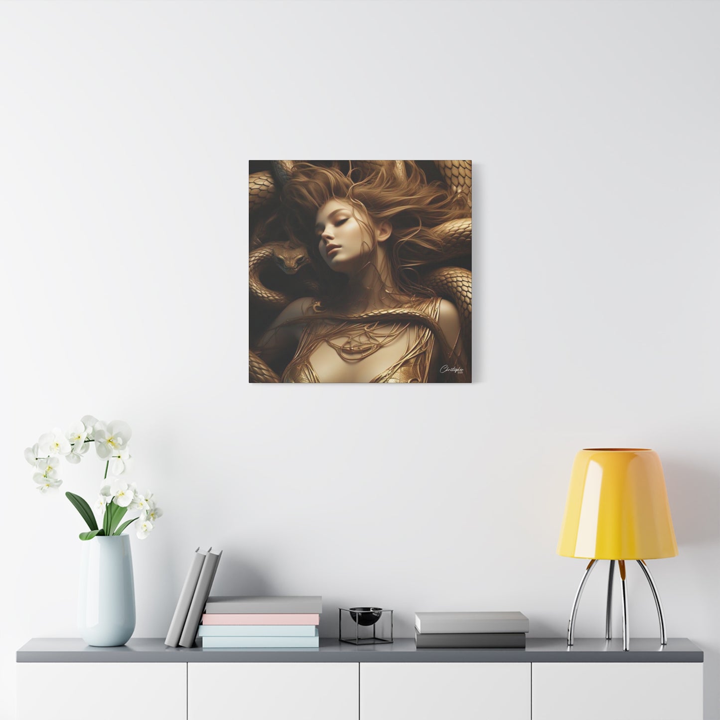 Goddess of Serpents Canvas Art - Stretched Matte Wall Decor
