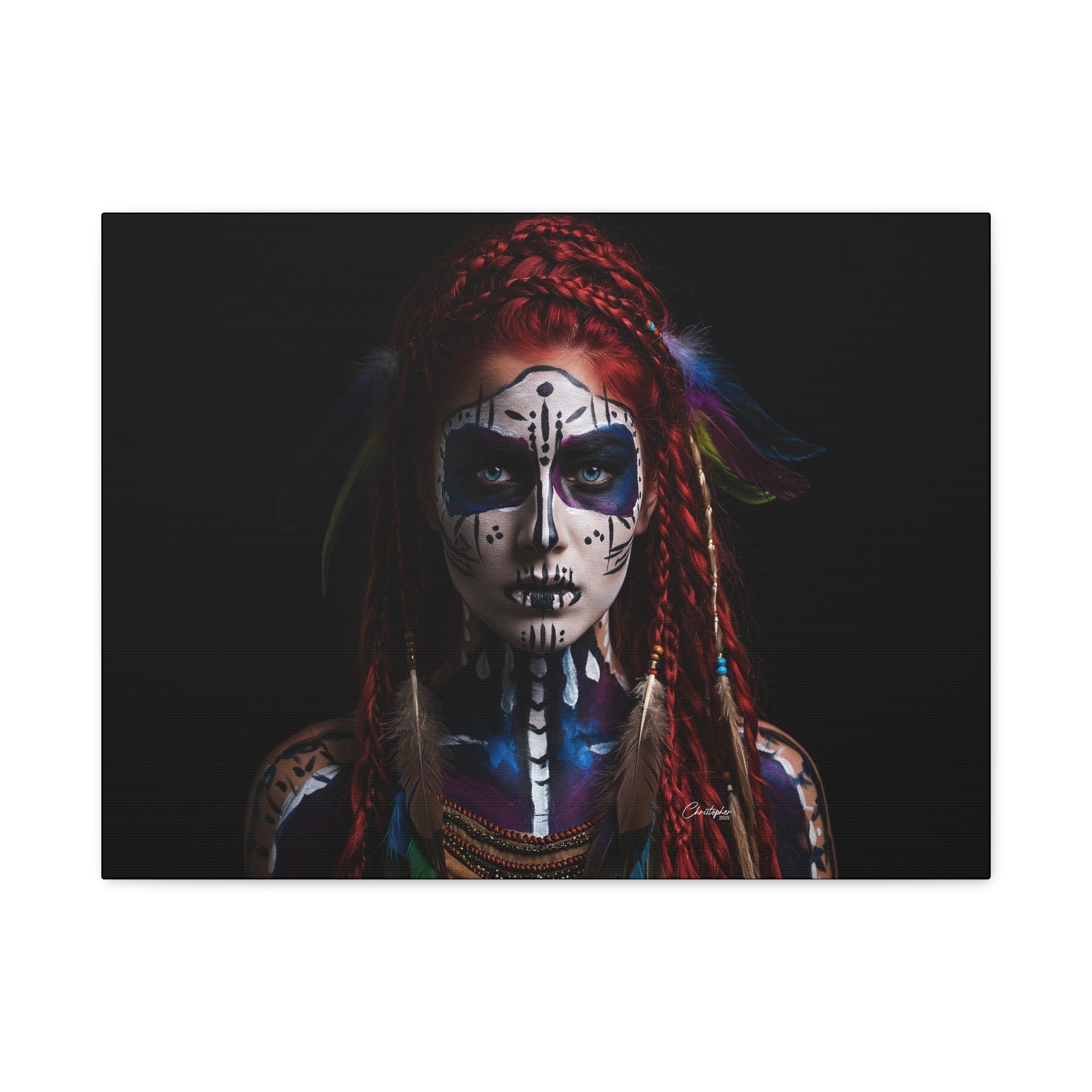 Colorful Tribal Art Canvas Print - Bohemian Home Decor