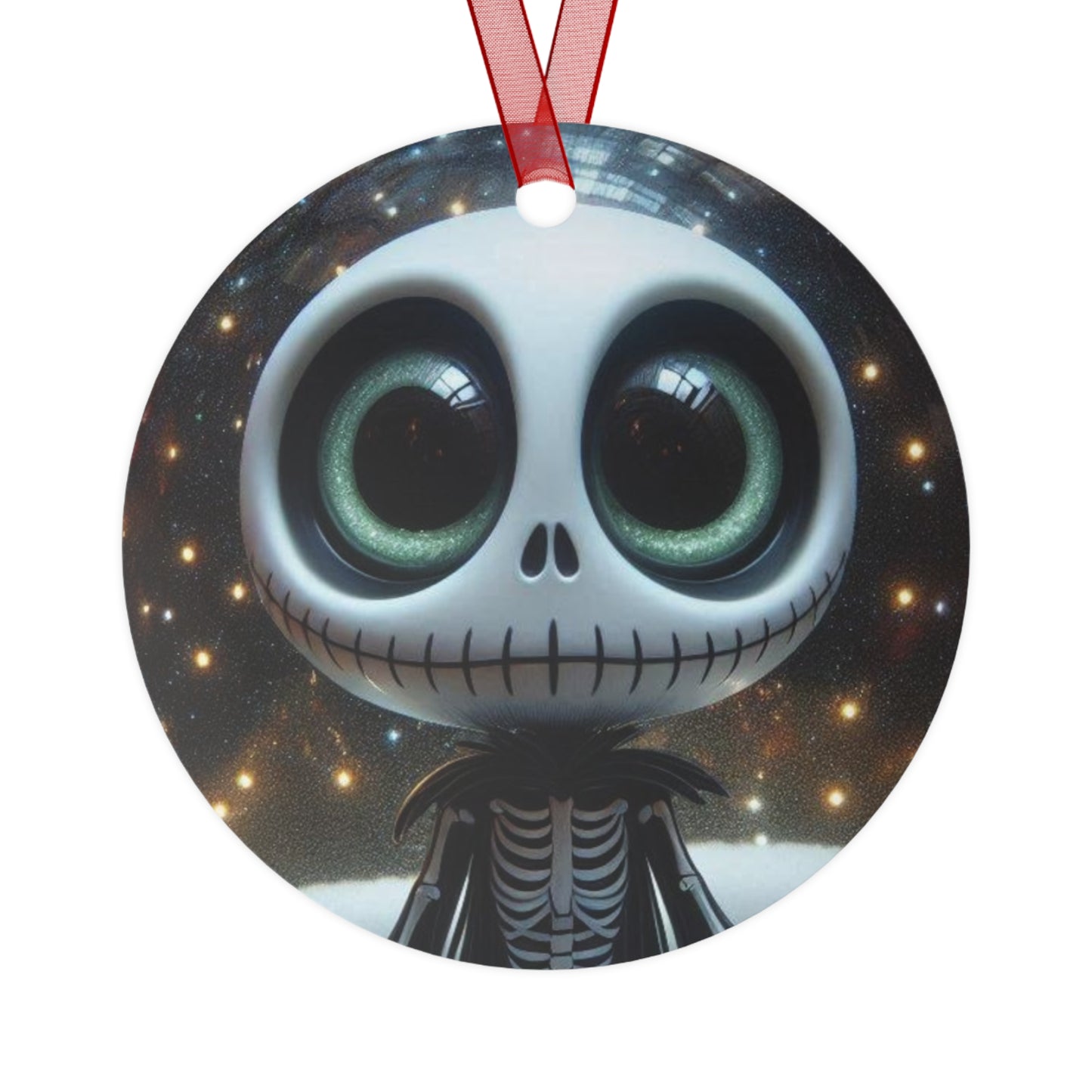 Cute Skeleton Bell Metal Ornament — Spooky Holiday Decoration