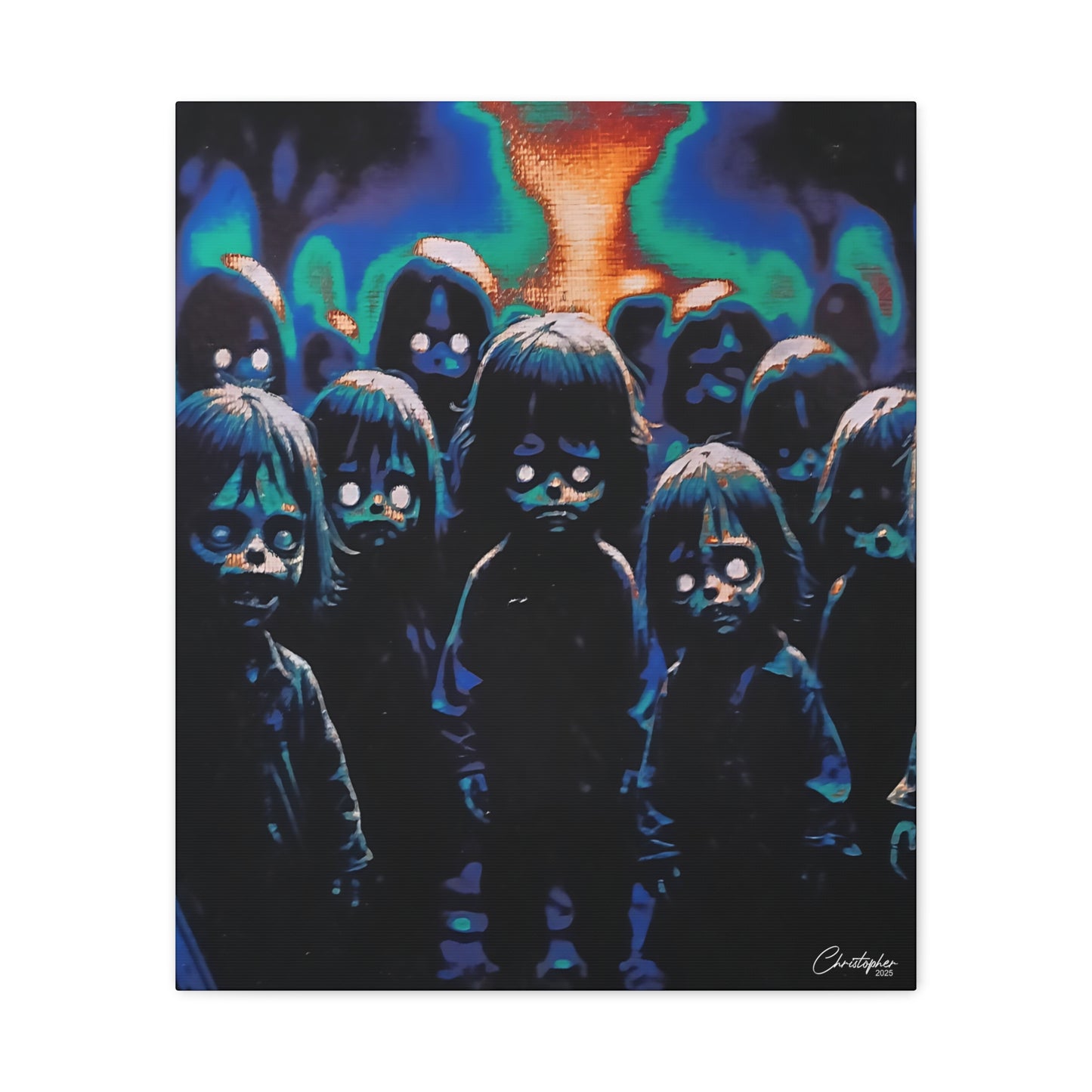 Original Laser Engraved Art, Full Wrapped Edges, Matte Canvas, Stretched, 1.25"