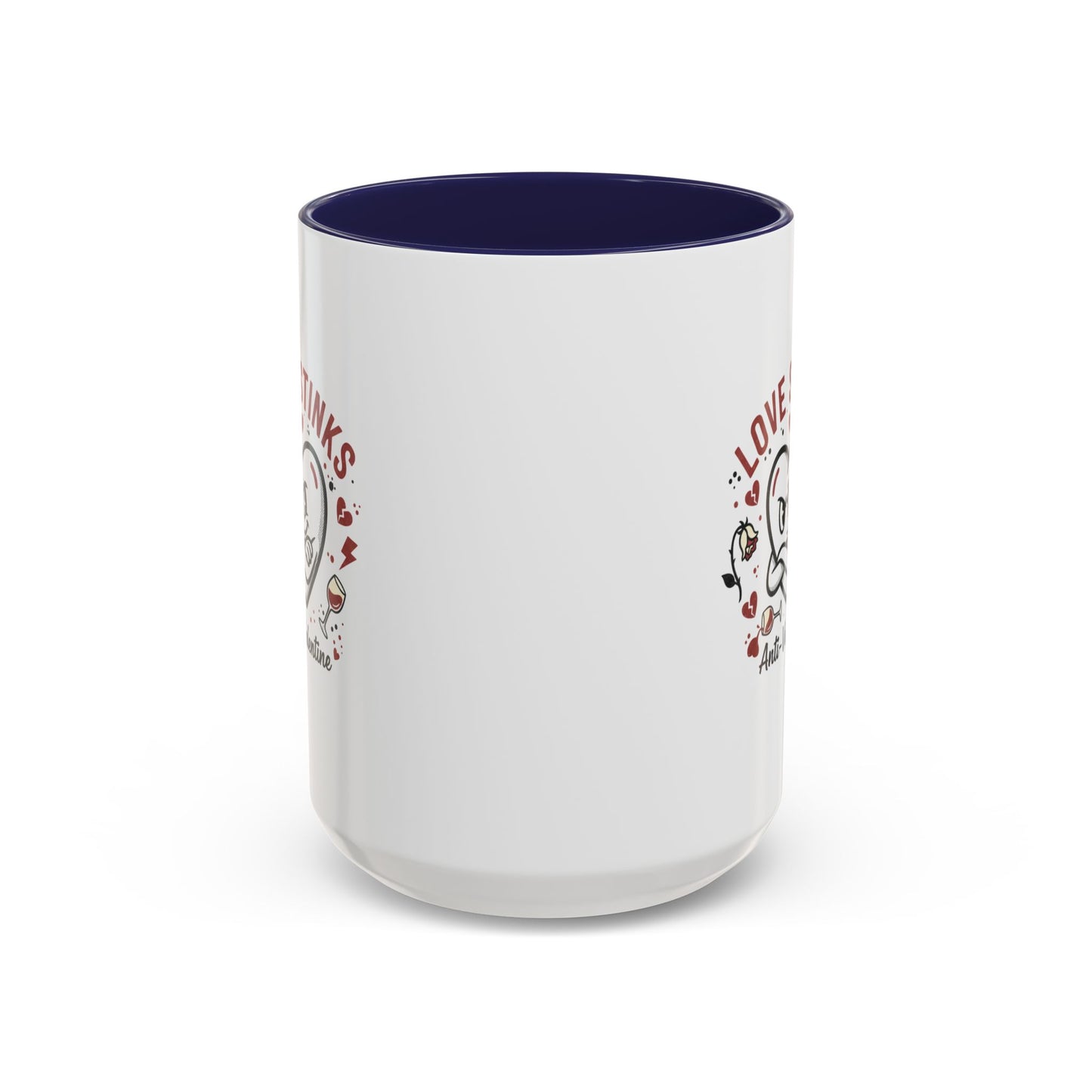 Coffee Mug — "Love Stinks" Anti-Valentine Heart Accent Mug (11/15oz)