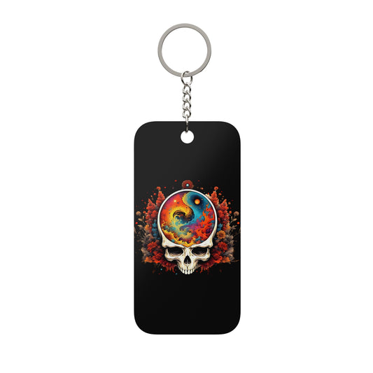 Deatthhead Keychain - Double-Sided Psychedelic Skull Charm