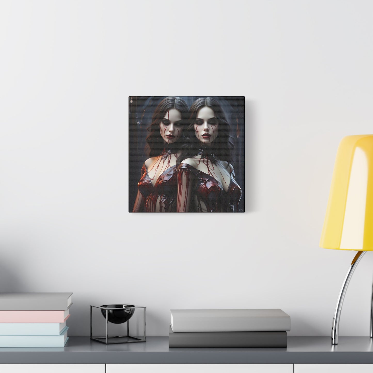 Gothic Vampire Canvas Art, Wall Decor, Horror Artwork, Halloween Home Decor, Spooky Room Accent, Unique Gift Idea