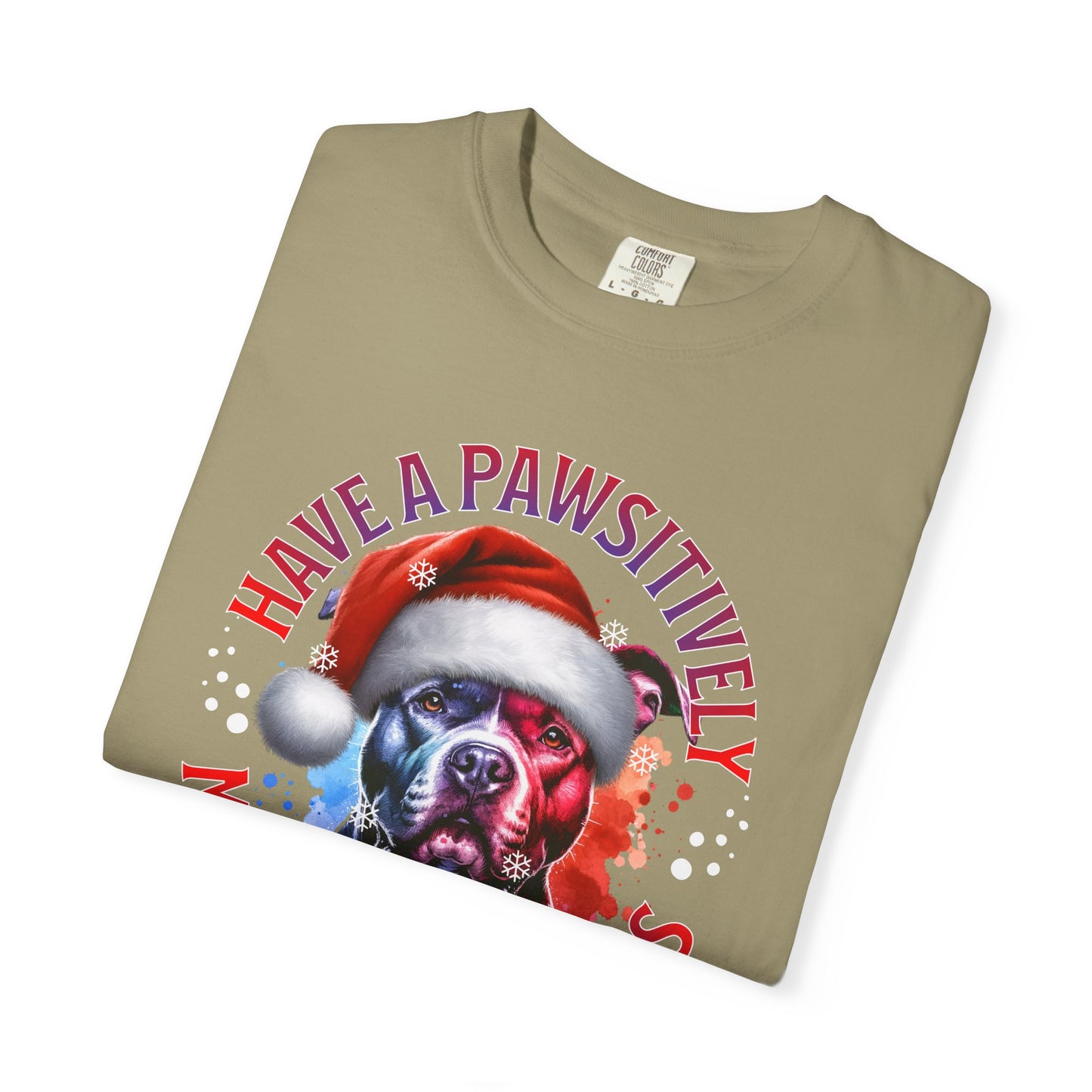 Have a Pawsitively Merry Christmas Pit Bull T-Shirt — Santa Dog Holiday Tee