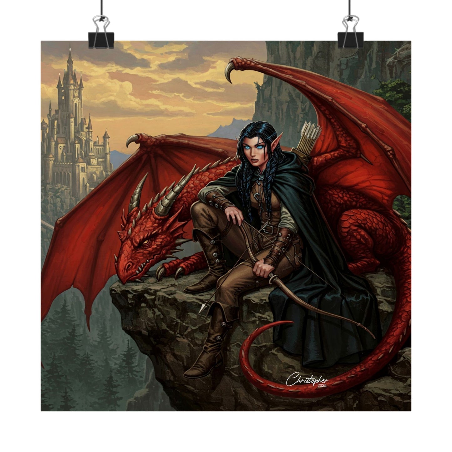 Fantasy Art Print, Wall Decor, Dragon Poster, Matte Finished Art, Gift for Fantasy Lovers, Home Decor, Fantasy Wall Art