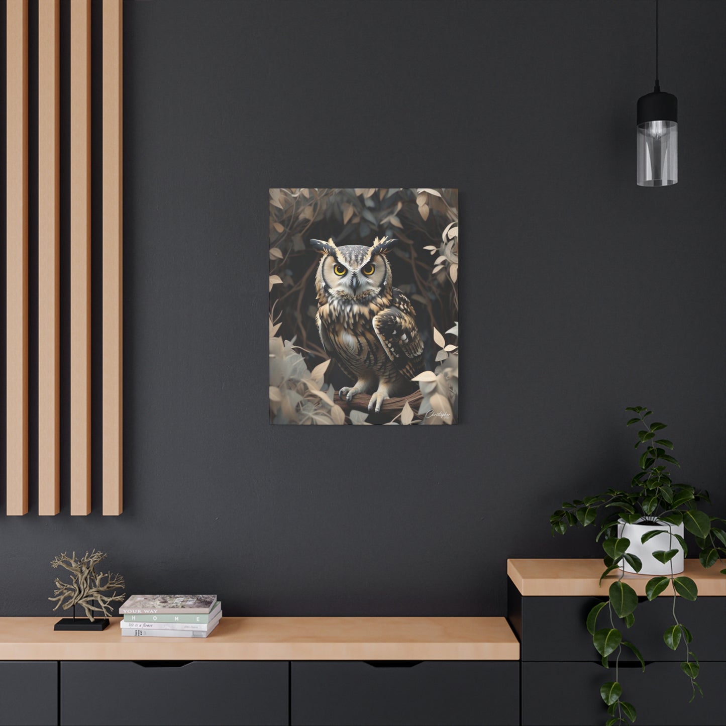 Realistic Owl Canvas Art - Nature Wall Decor for Home & Office
