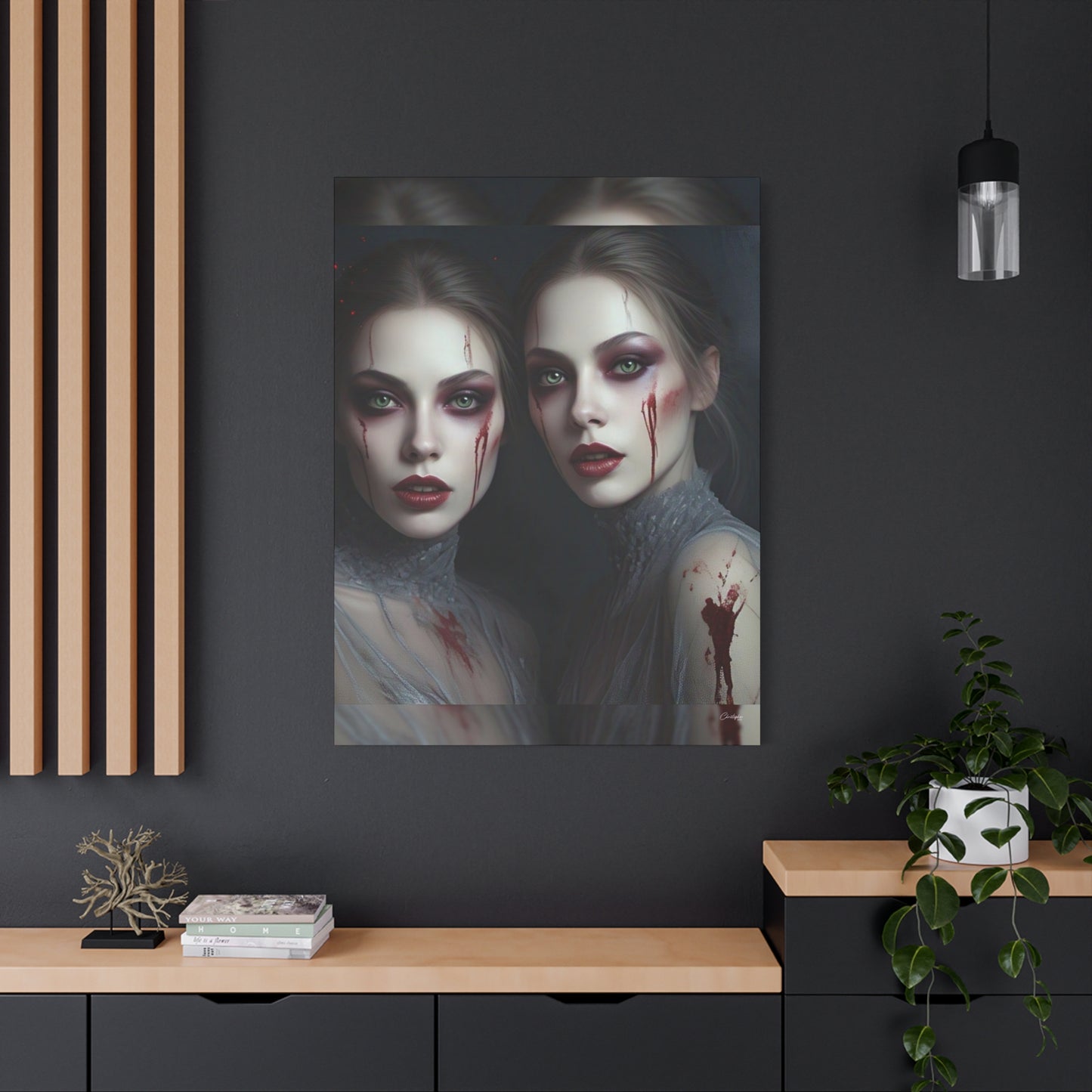 Spooky Art Canvas Print, Matte Canvas, Stretched Wall Decor, Gothic Home Decor, Halloween Art, Unique Gift